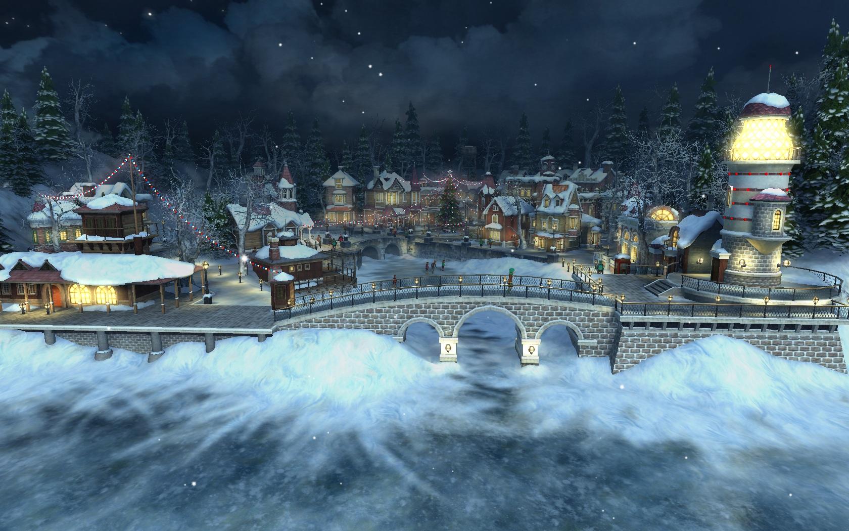Christmas Background For Village - HD Wallpaper 