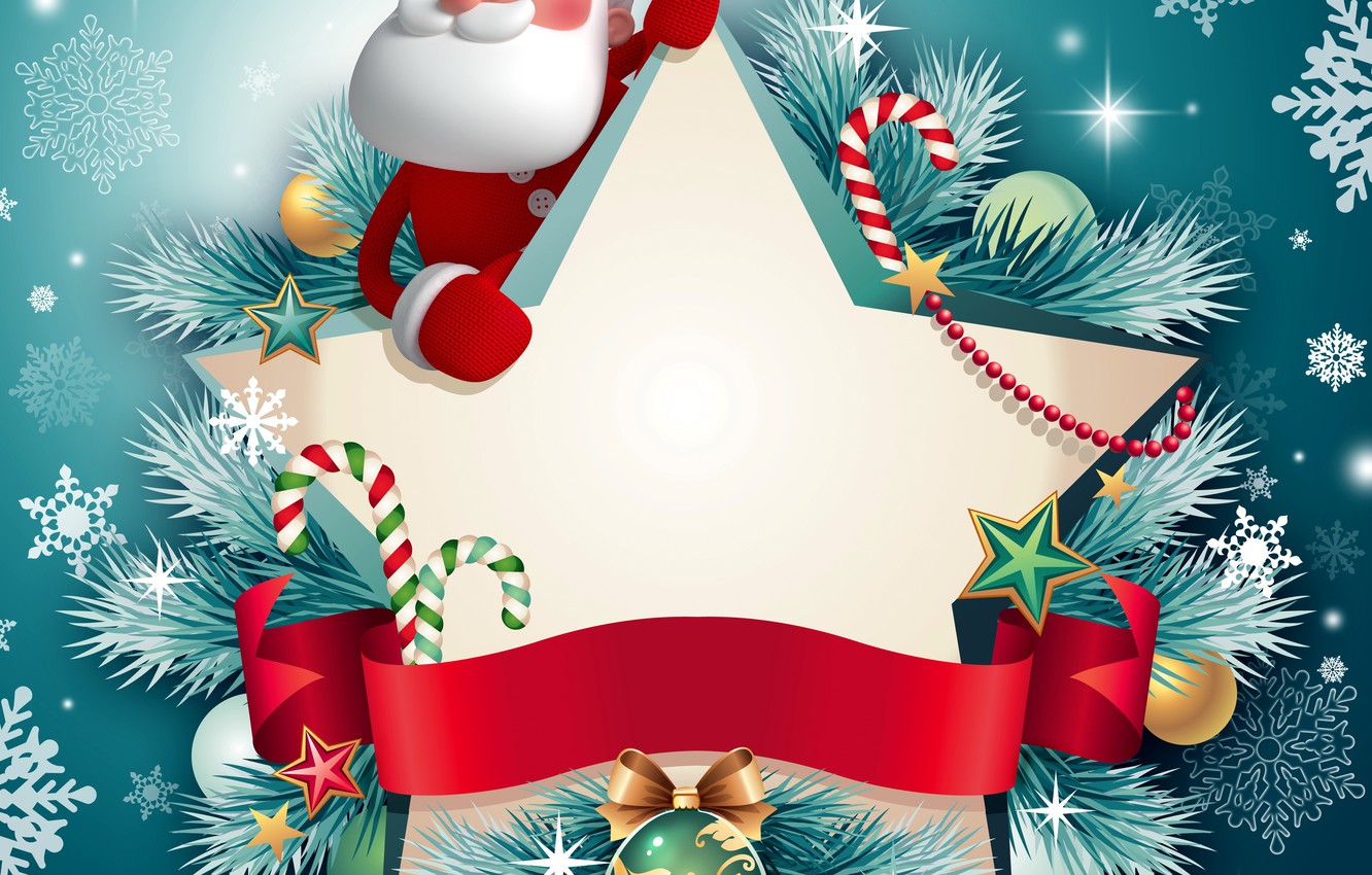 Photo Wallpaper Snowflakes, Holiday, New Year, Christmas, - Santa Claus Christmas Celebration Hd - HD Wallpaper 