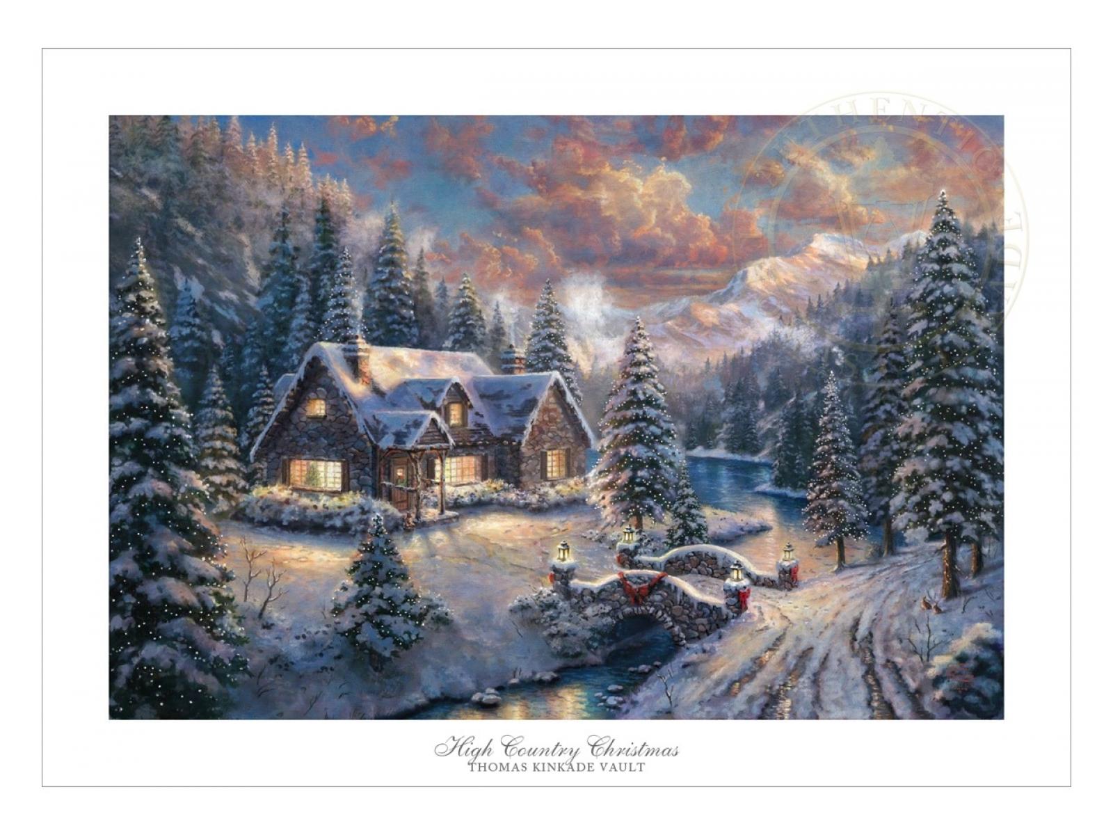 High Country Christmas - Thomas Kinkade High Country Christmas - HD Wallpaper 