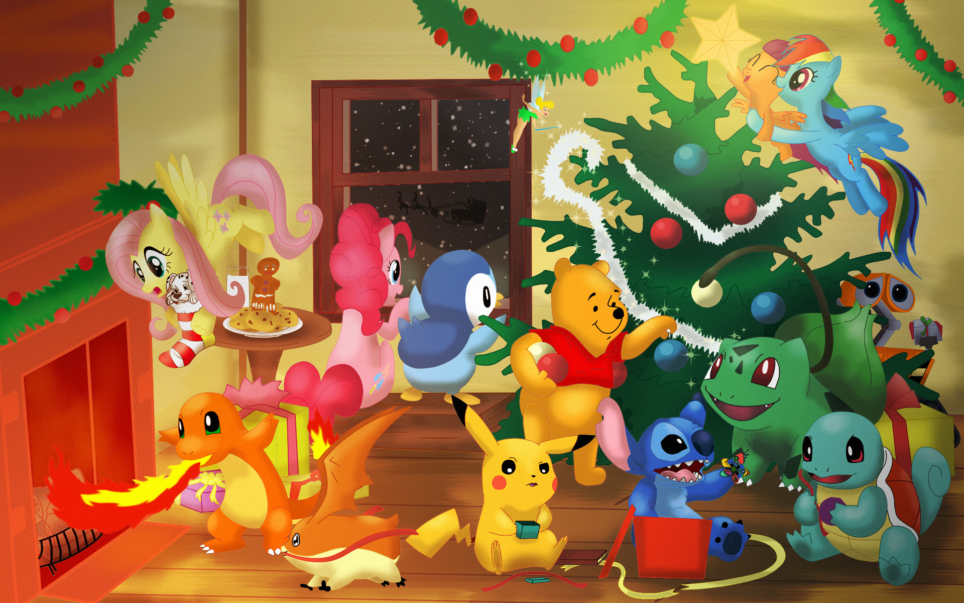 Winnie Pooh Merry Christmas - HD Wallpaper 