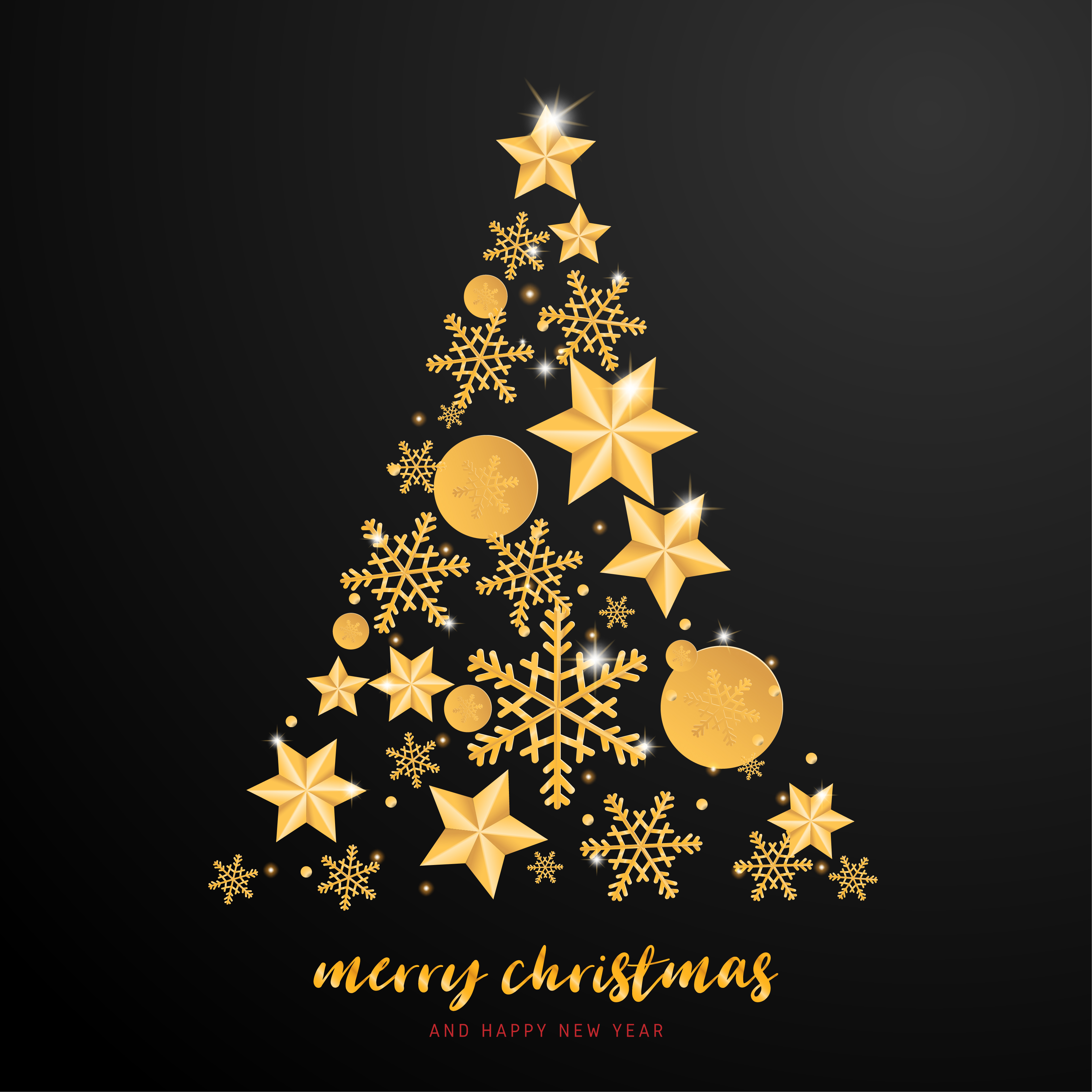 La Tarjeta De Felicitación De La Feliz Navidad Y De - Happy New Year Tree - HD Wallpaper 