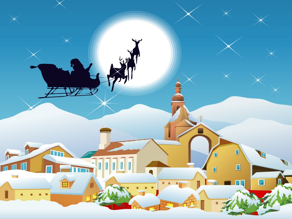 Religious Christmas Clip Art On Seasonchristmas - Santa Claus In Town - HD Wallpaper 