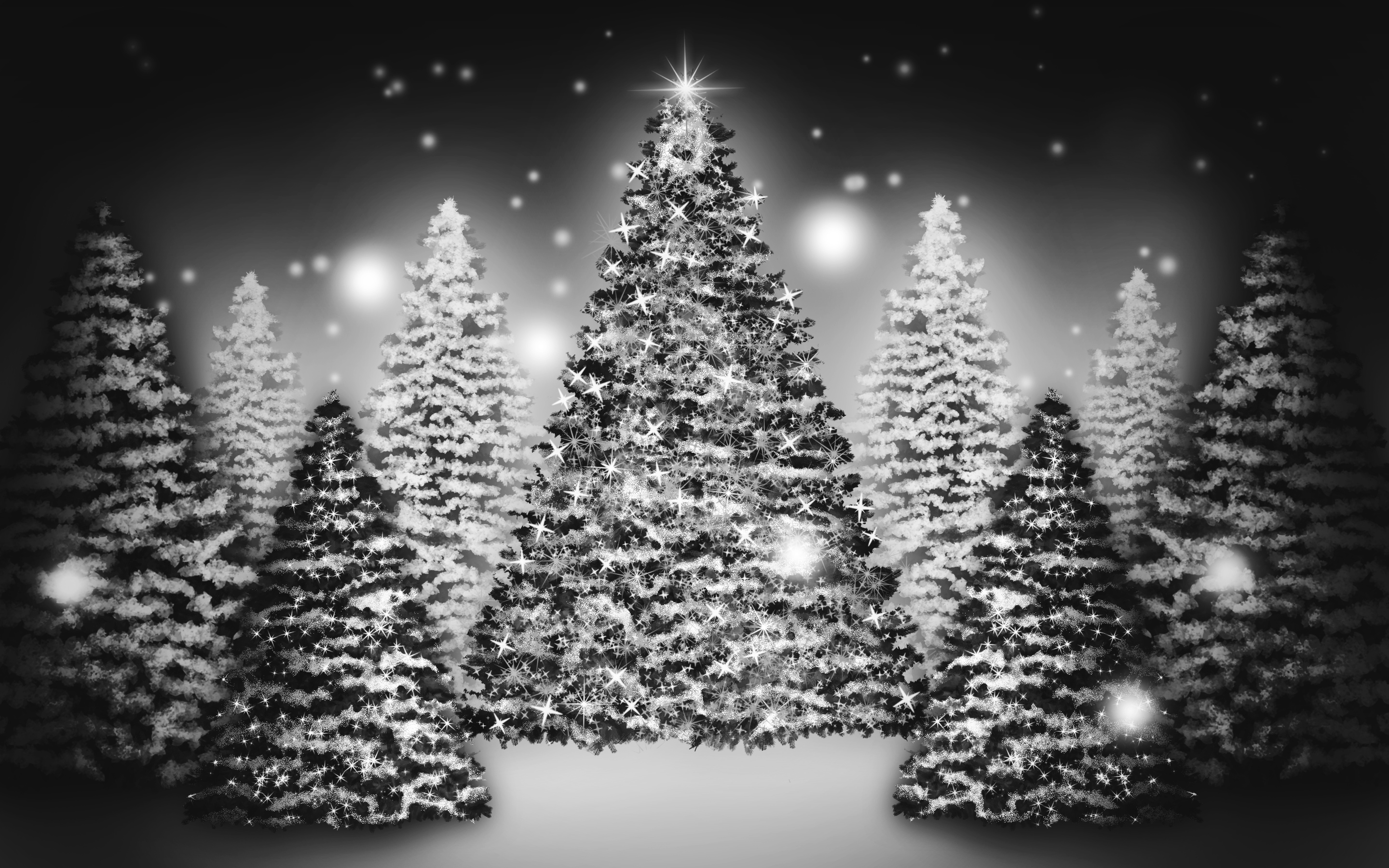 Christmas Tree Desktop Wallpaper - HD Wallpaper 