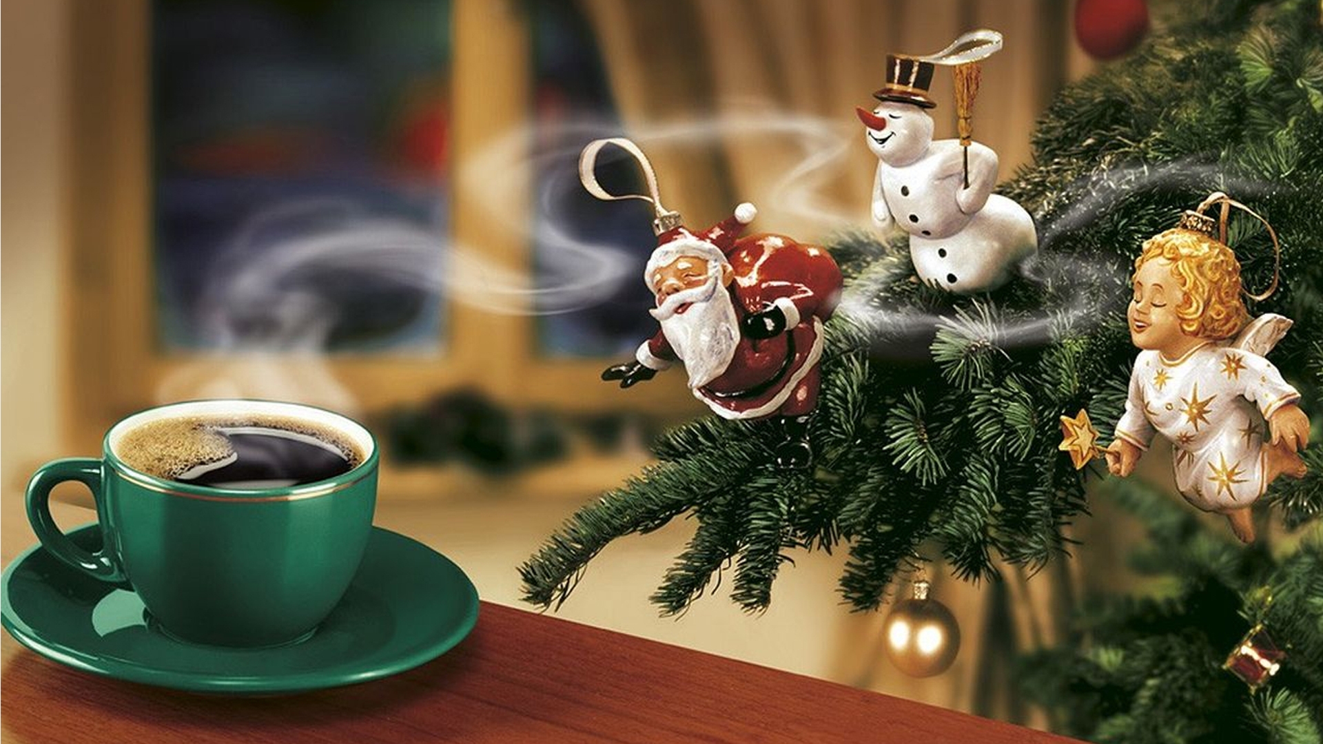 Christmas Tree Desktop Wallpaper - HD Wallpaper 