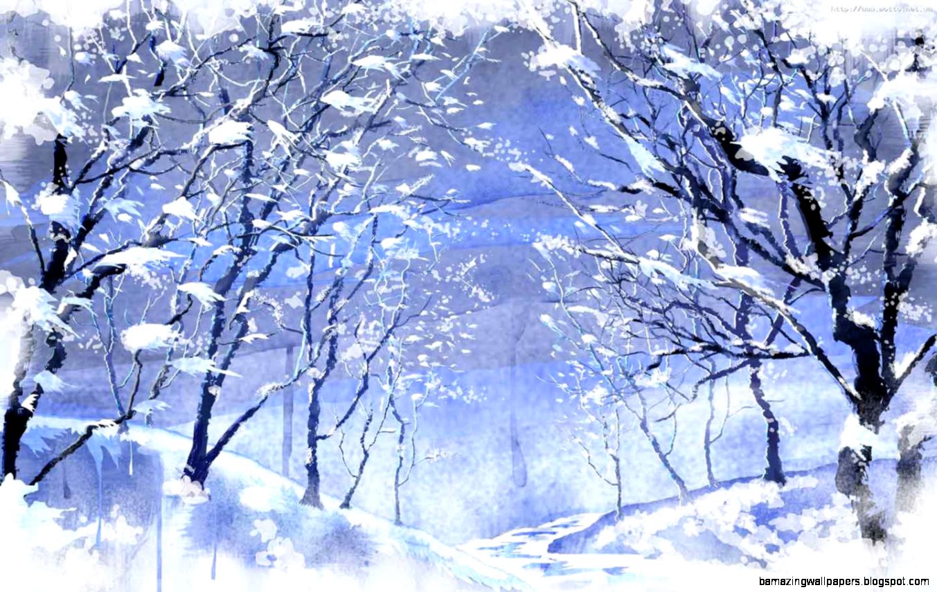 Free Wallpapers Snowy Christmas Night Wallpaper - Winter Scene - HD Wallpaper 
