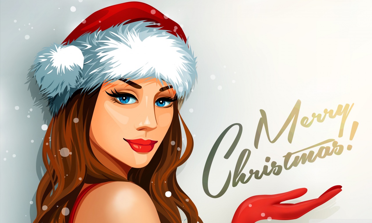Merry Christmas Sexy Girl - HD Wallpaper 