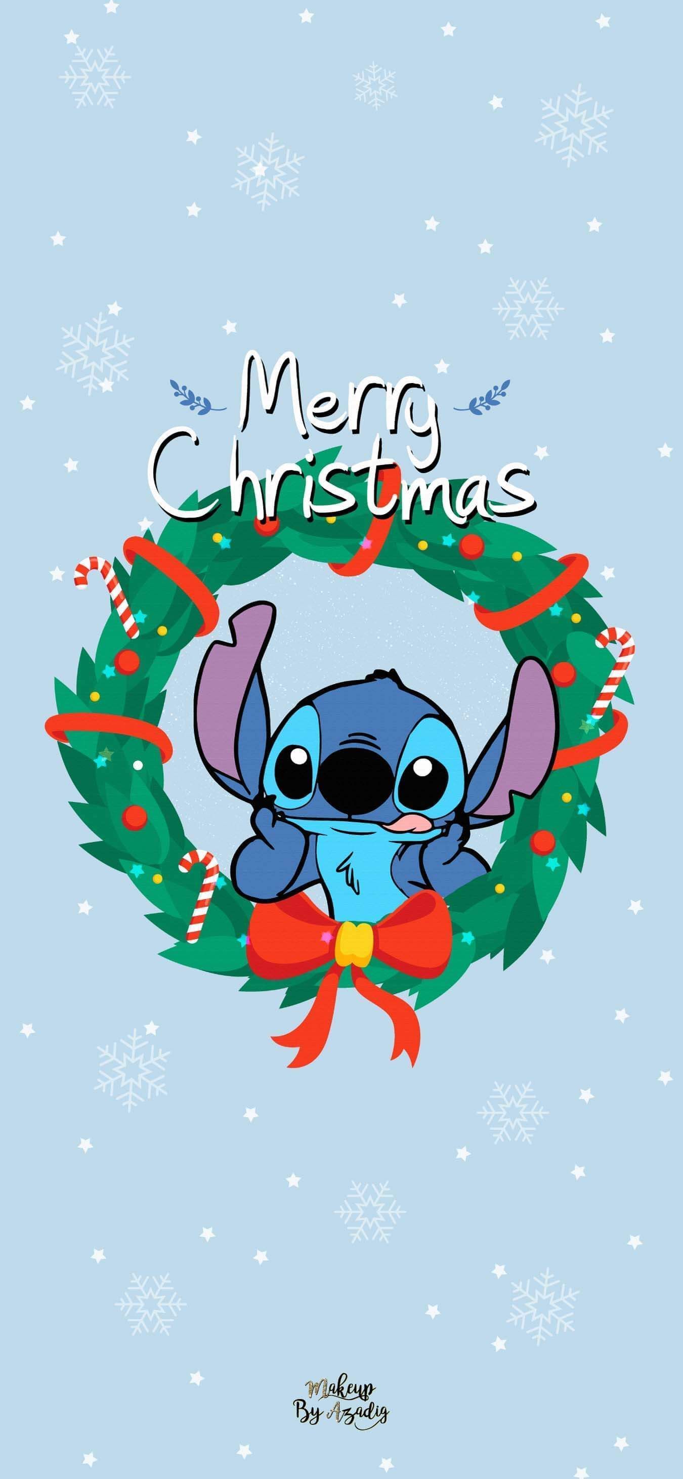Christmas Wallpaper Stitch - HD Wallpaper 