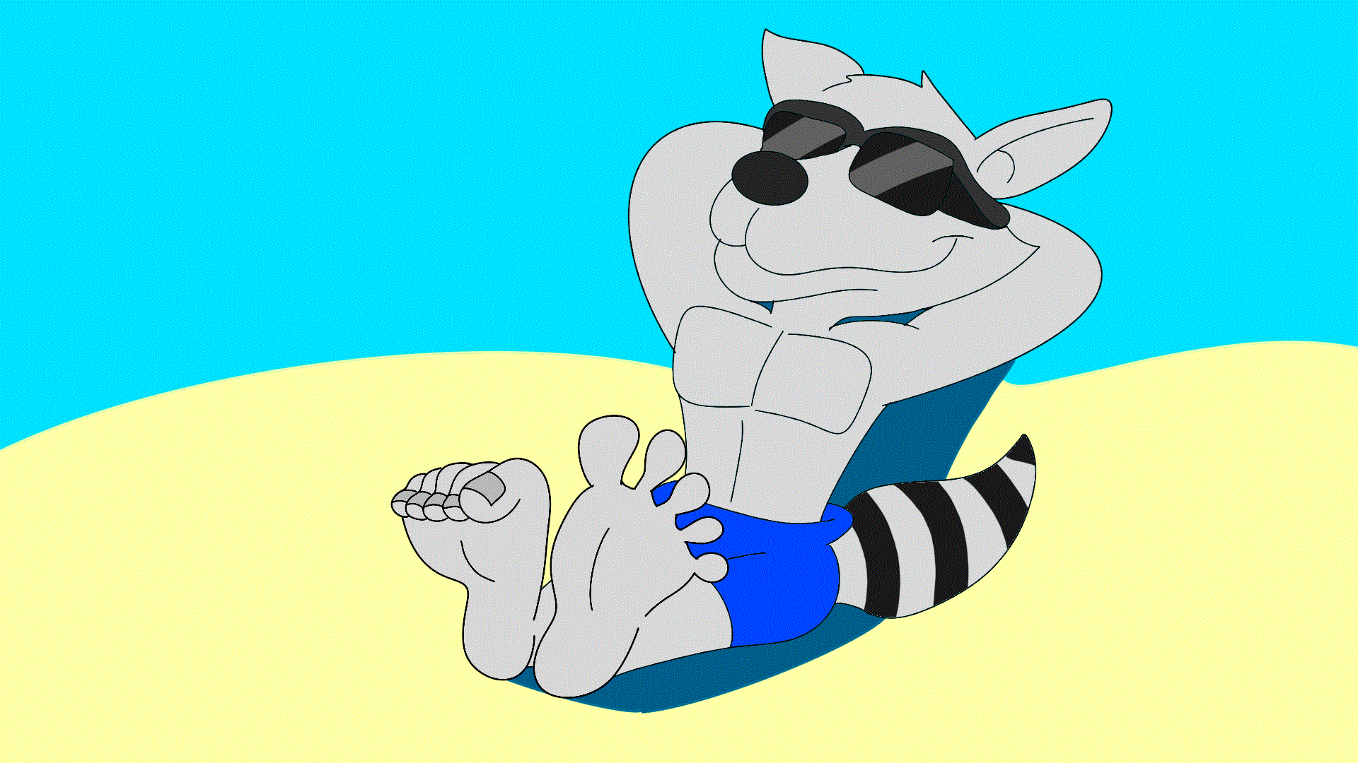Sly Cooper At The Beach - HD Wallpaper 