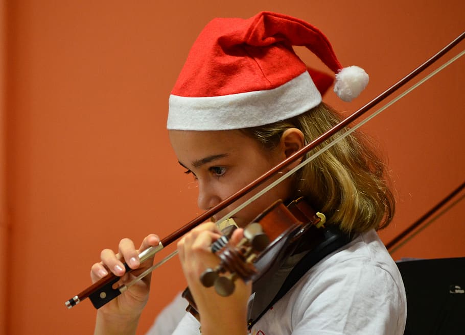 Violin, Christmas, Cap, Violinist, Concert, Music, - Sizes Of Violin For Kids - HD Wallpaper 