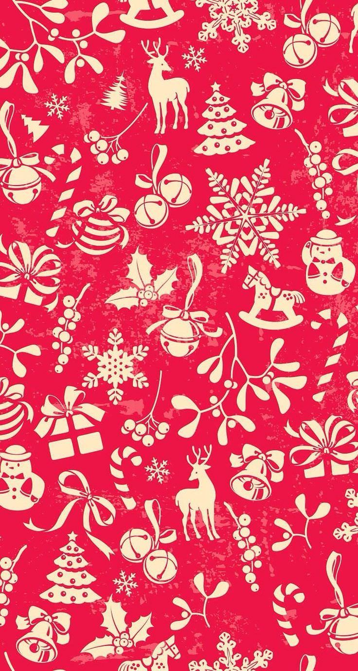 Red Christmas Wallpaper Pattern - HD Wallpaper 