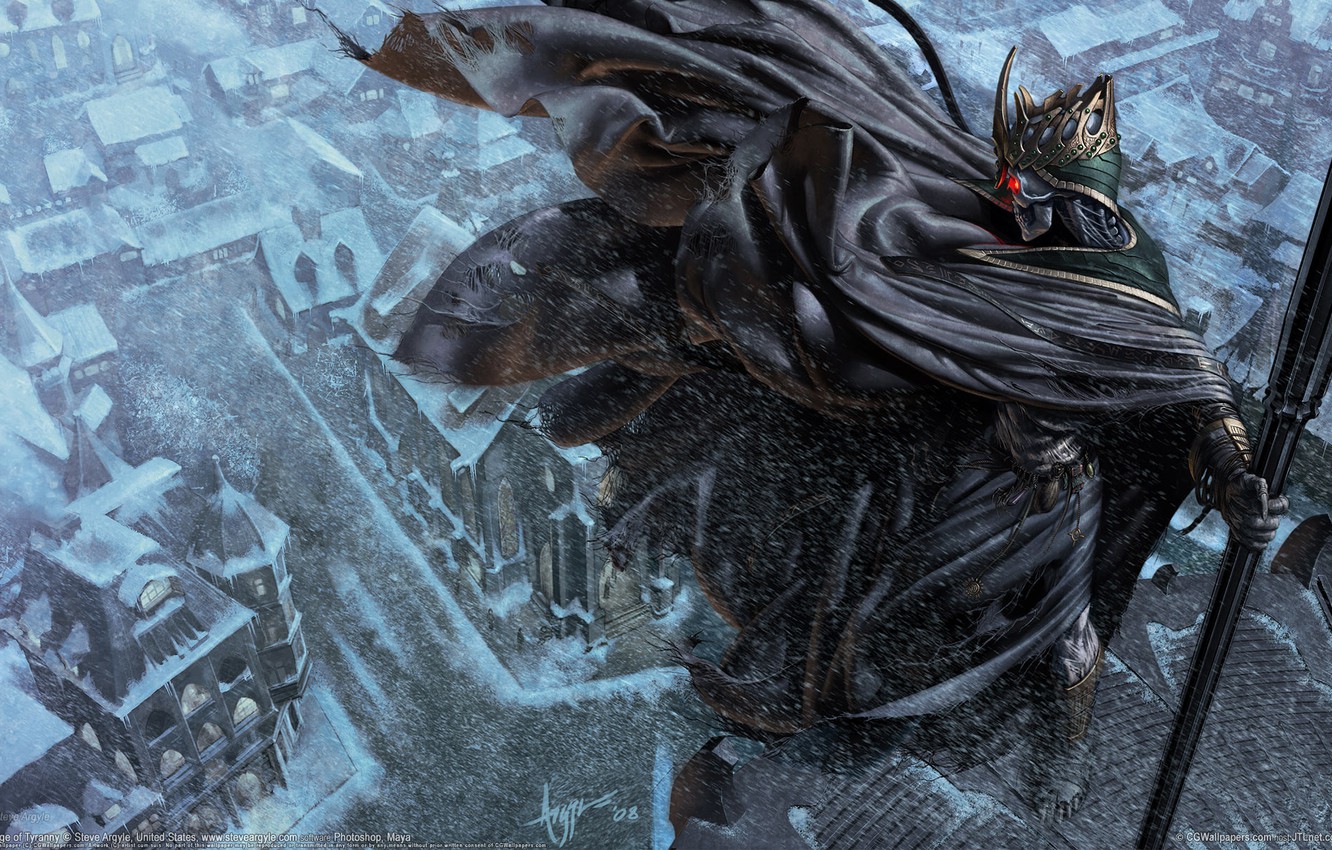 Photo Wallpaper Cold, Winter, The City, Death, Steve - Death Mage Fantasy Art - HD Wallpaper 