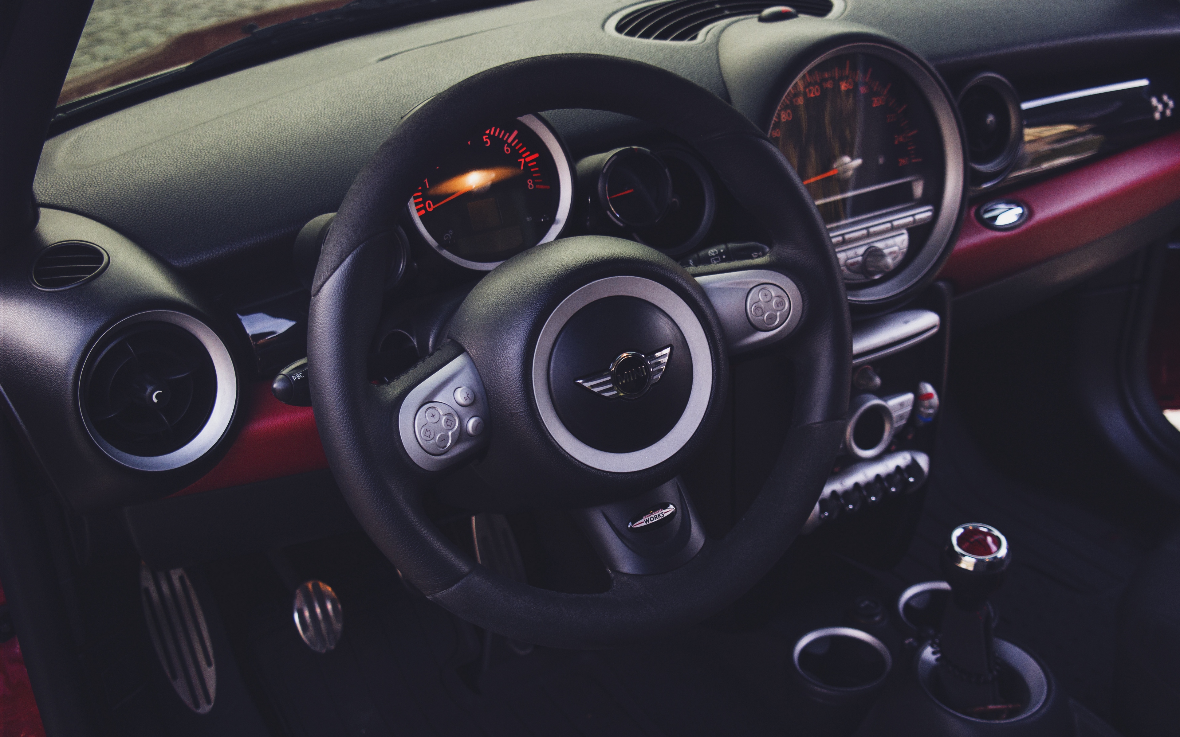 Wallpaper Mini Cooper, Steering Wheel, Car Interior - Full Hd Mini Cooper Wallpaper Iphone - HD Wallpaper 