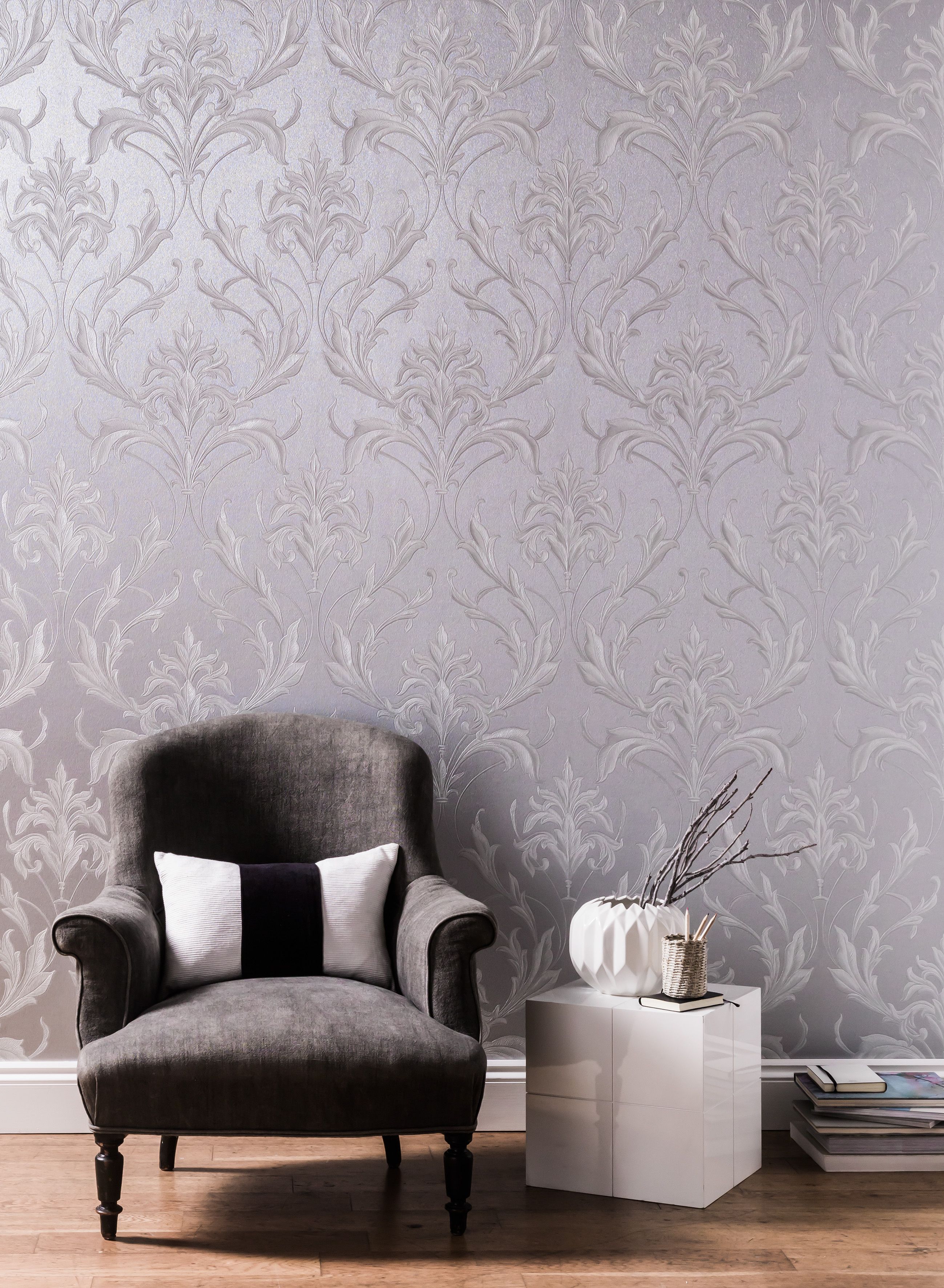 Grey Silver Wallpaper Ideas - HD Wallpaper 