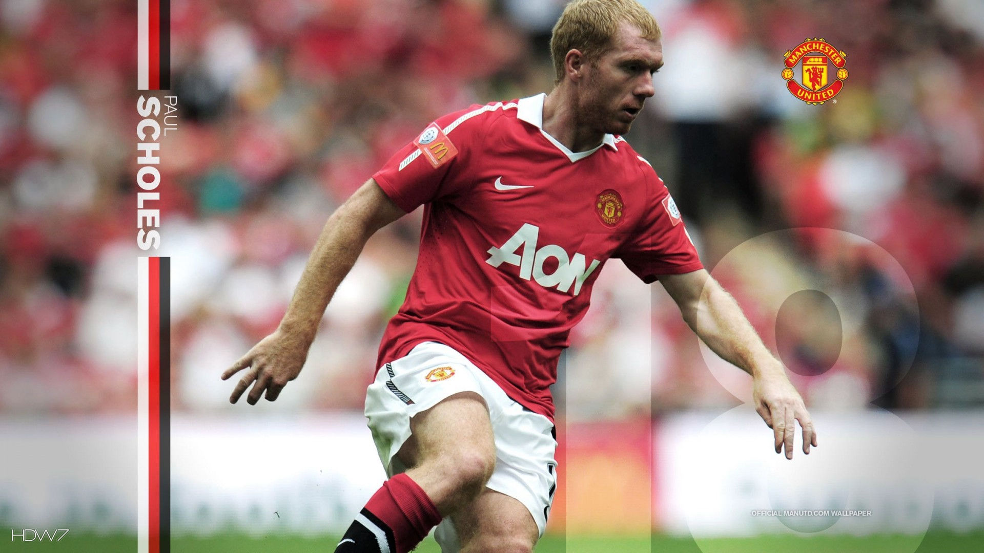 Paul Scholes Number 18 Manchester United 1080p - Paul Scholes 2011 - HD Wallpaper 