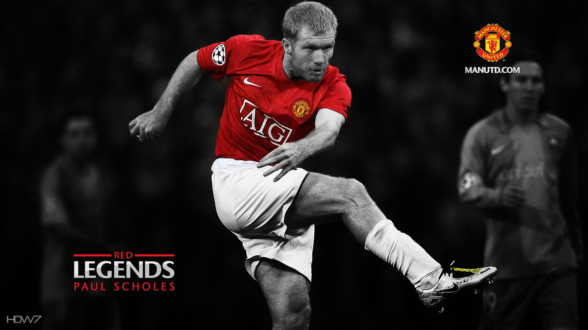 Paul Scholes Red Legends Manchester United Wallpaper - Paul Scholes Wallpaper Hd - HD Wallpaper 
