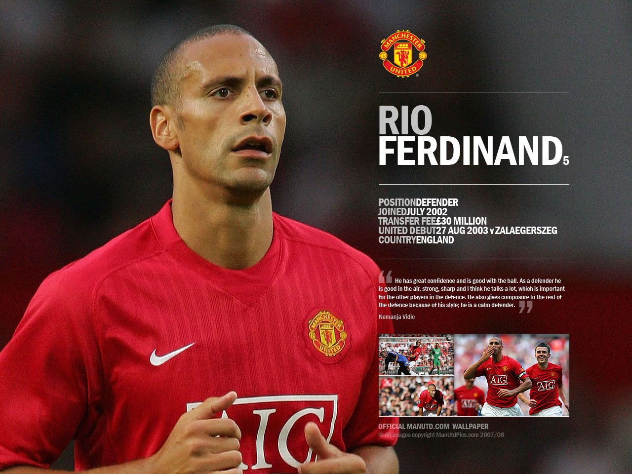 Rio Ferdinand 2006 07 - HD Wallpaper 