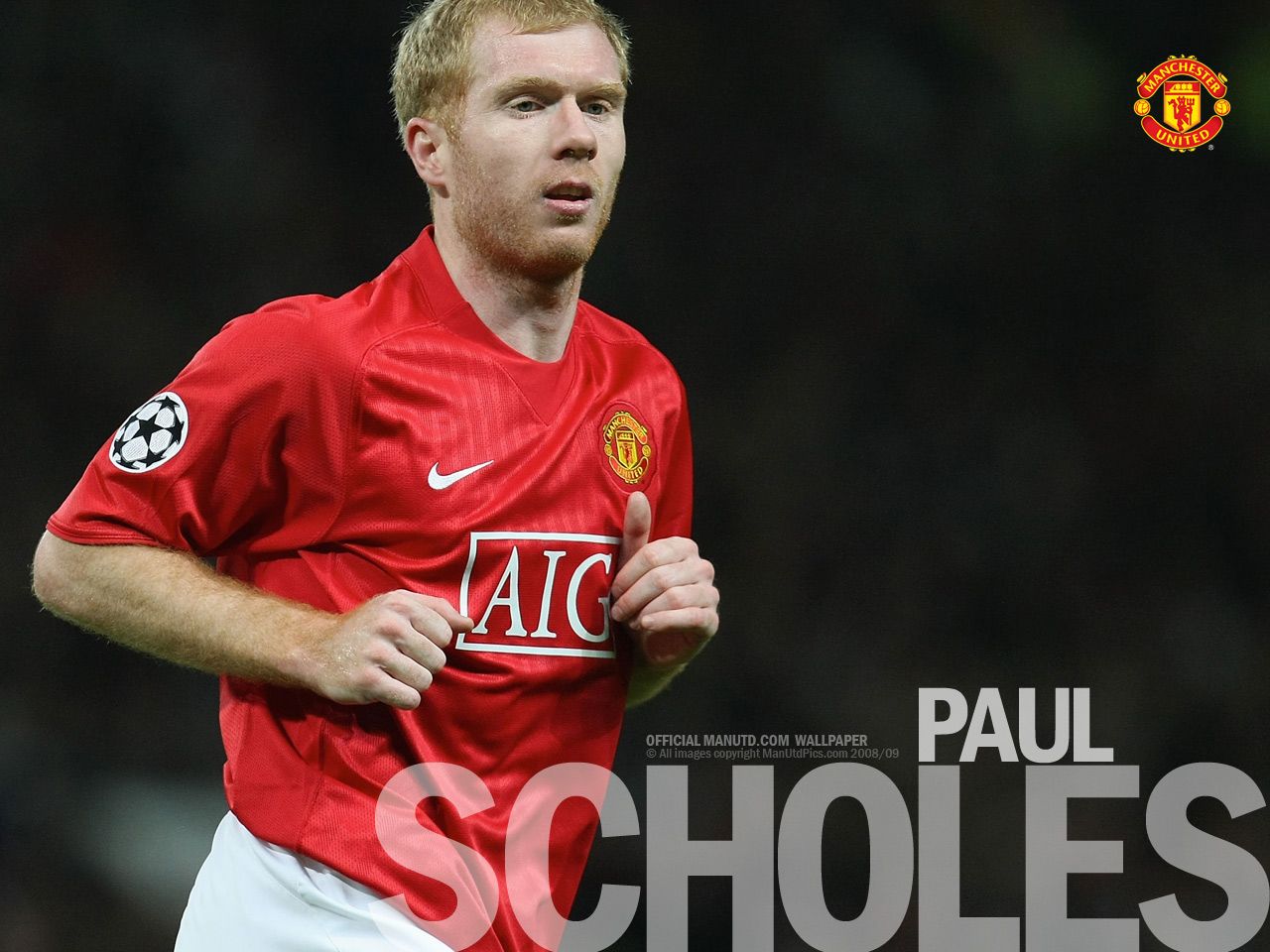 Manchester United First Team Squad Wallpaper - Manchester United Paul Scholes Hd - HD Wallpaper 