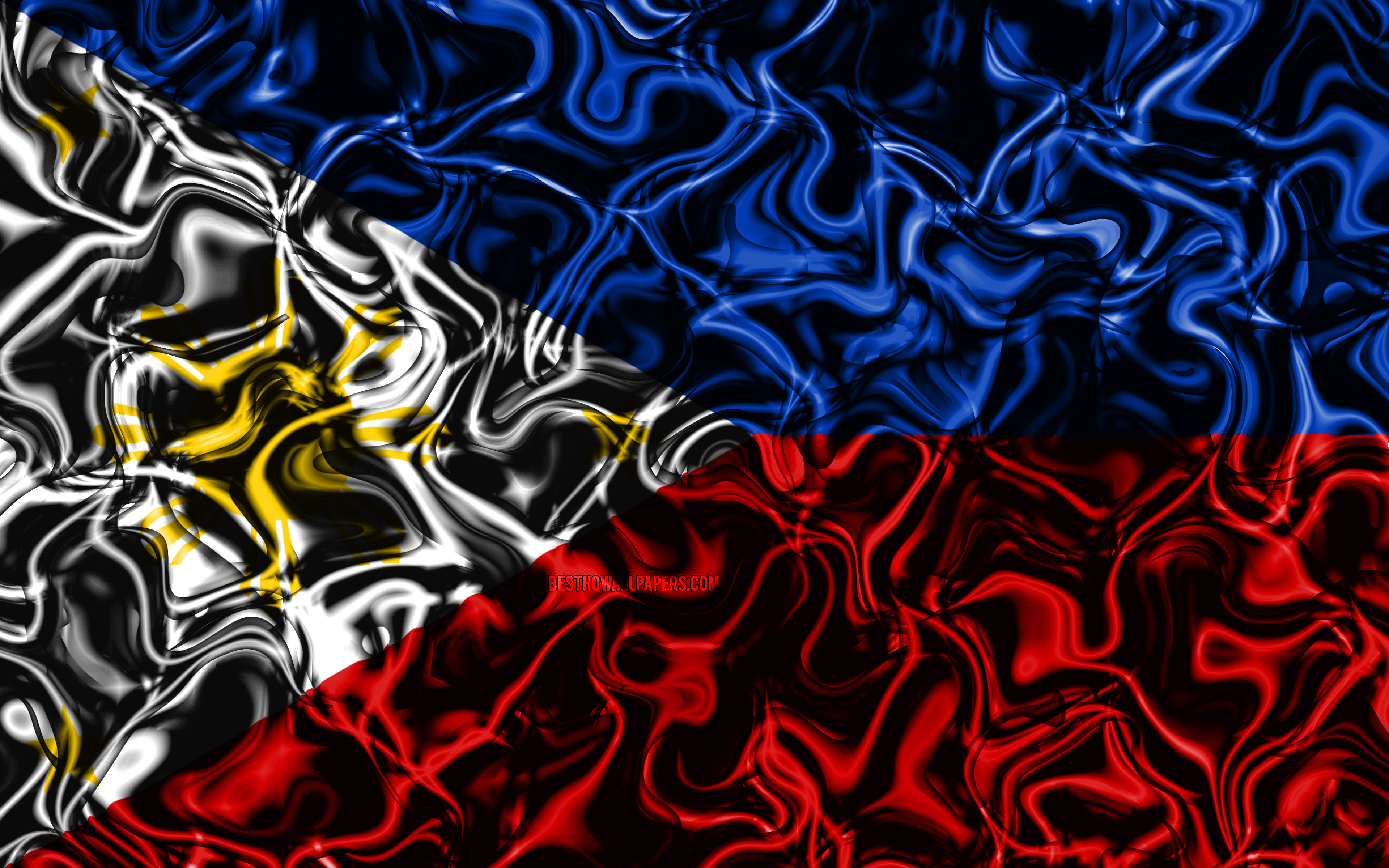 4k, Flag Of Philippines, Abstract Smoke, Asia, National - Bandera De Perú Para Fondo De Pantalla - HD Wallpaper 