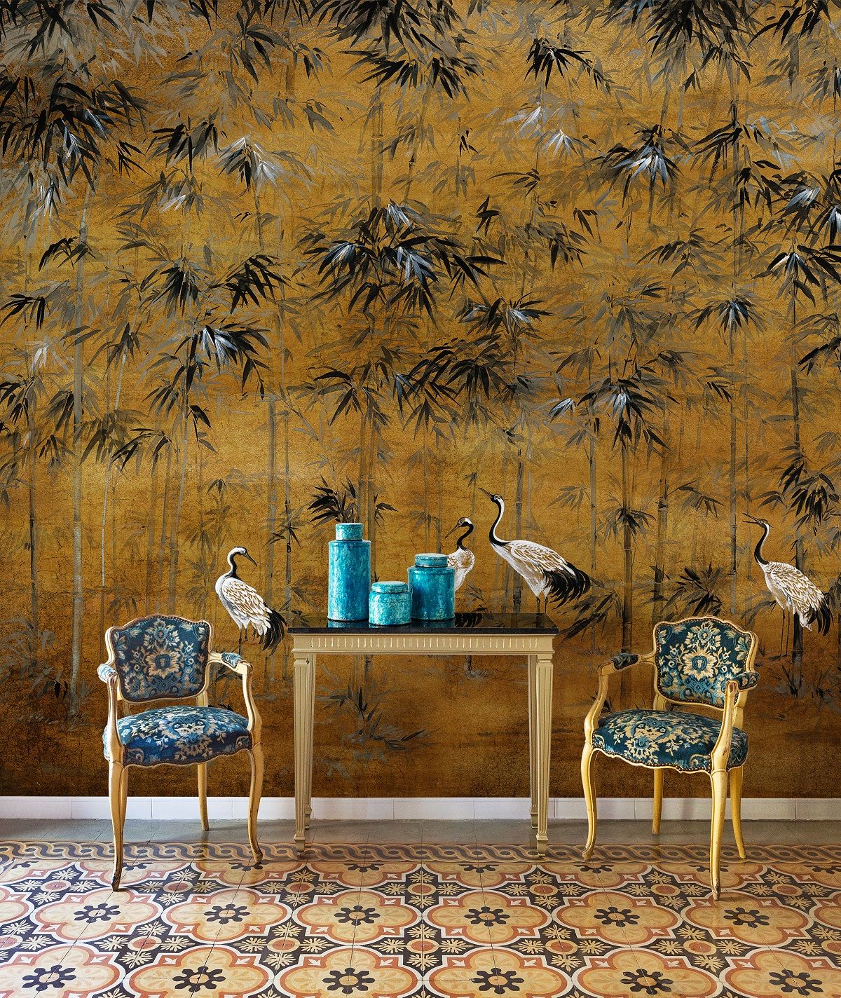 Gold Chinoiserie Wallpaper Uk - HD Wallpaper 