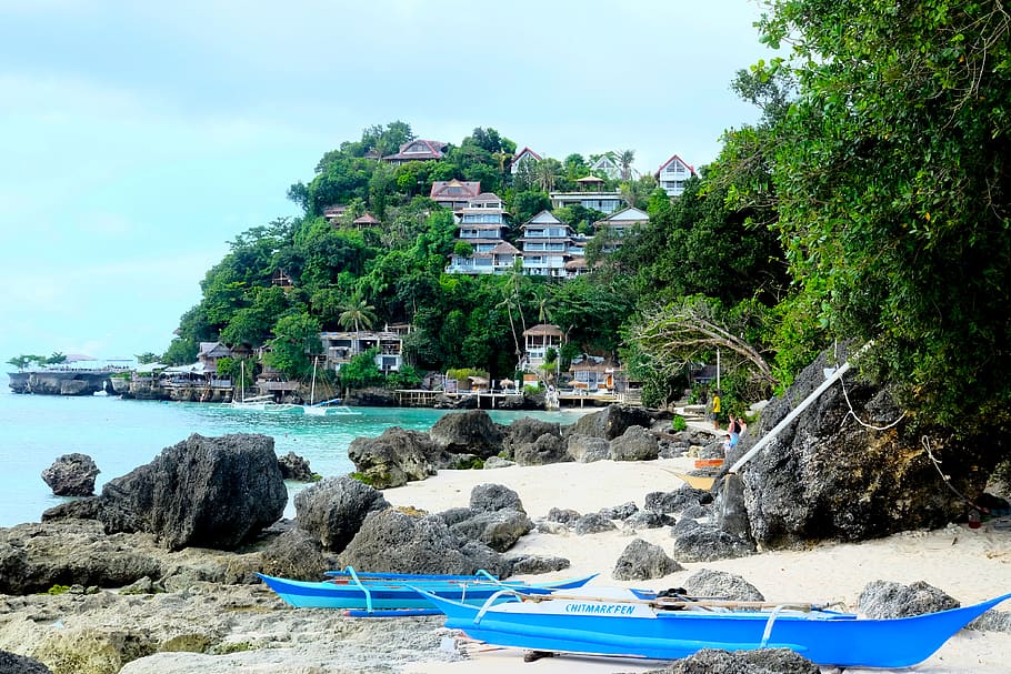 Boracay, Philippines, Malay, Boat, Sea, Trees, Phillipines, - Sea - HD Wallpaper 