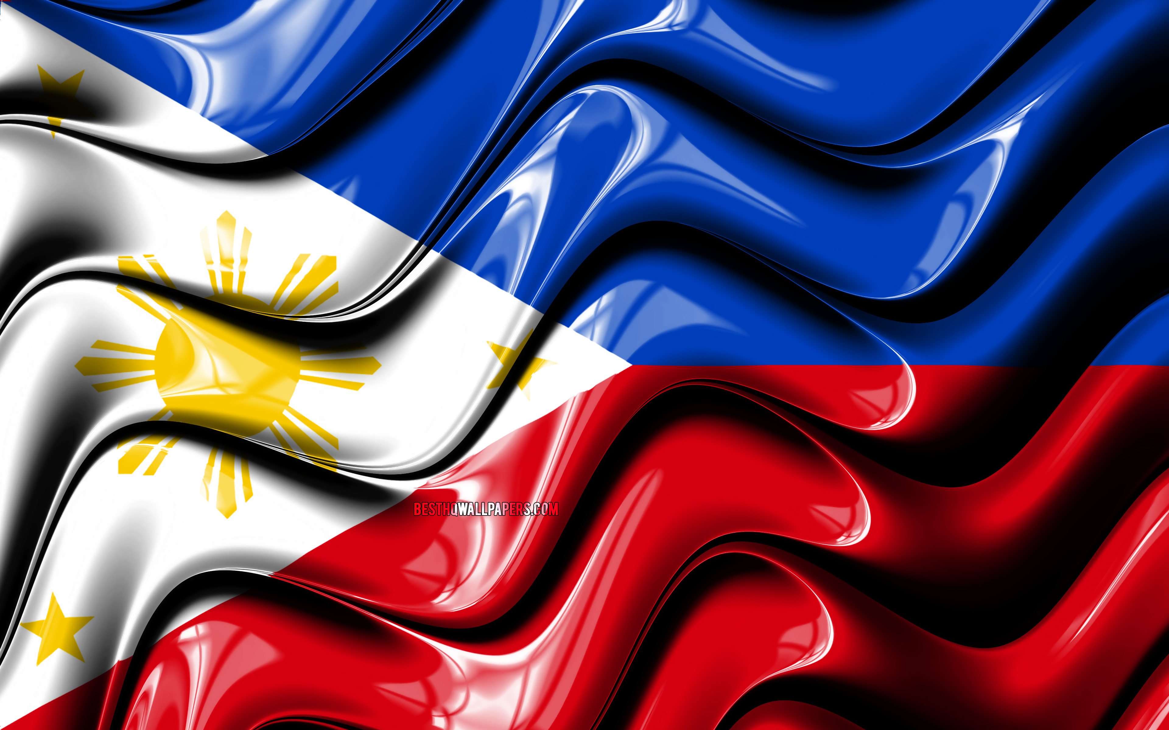Philippine Flag, 4k, Asia, National Symbols, Flag Of - Philippine Flag Wallpaper 3d - HD Wallpaper 