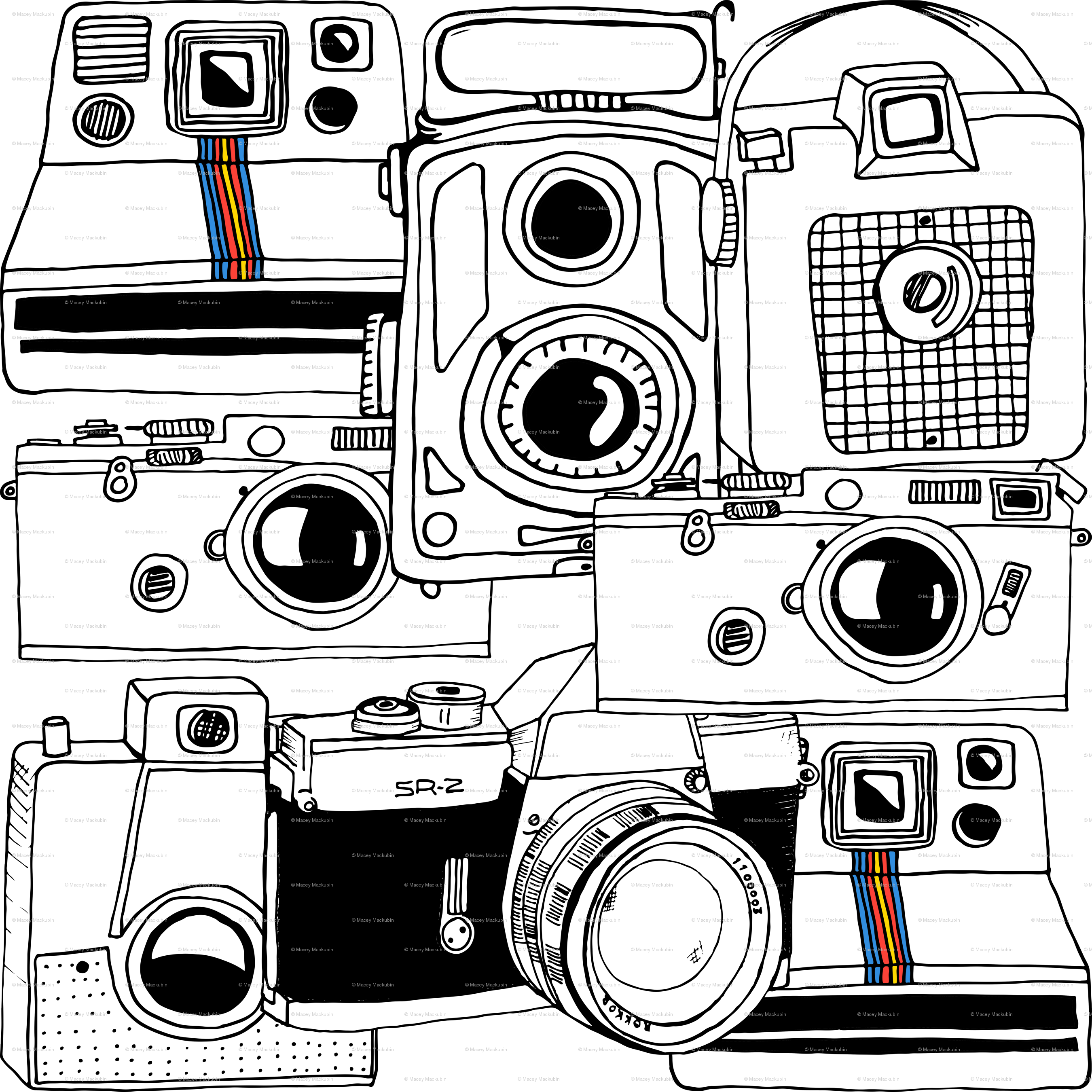 Lens Drawing Vintage Camera - Camera - HD Wallpaper 