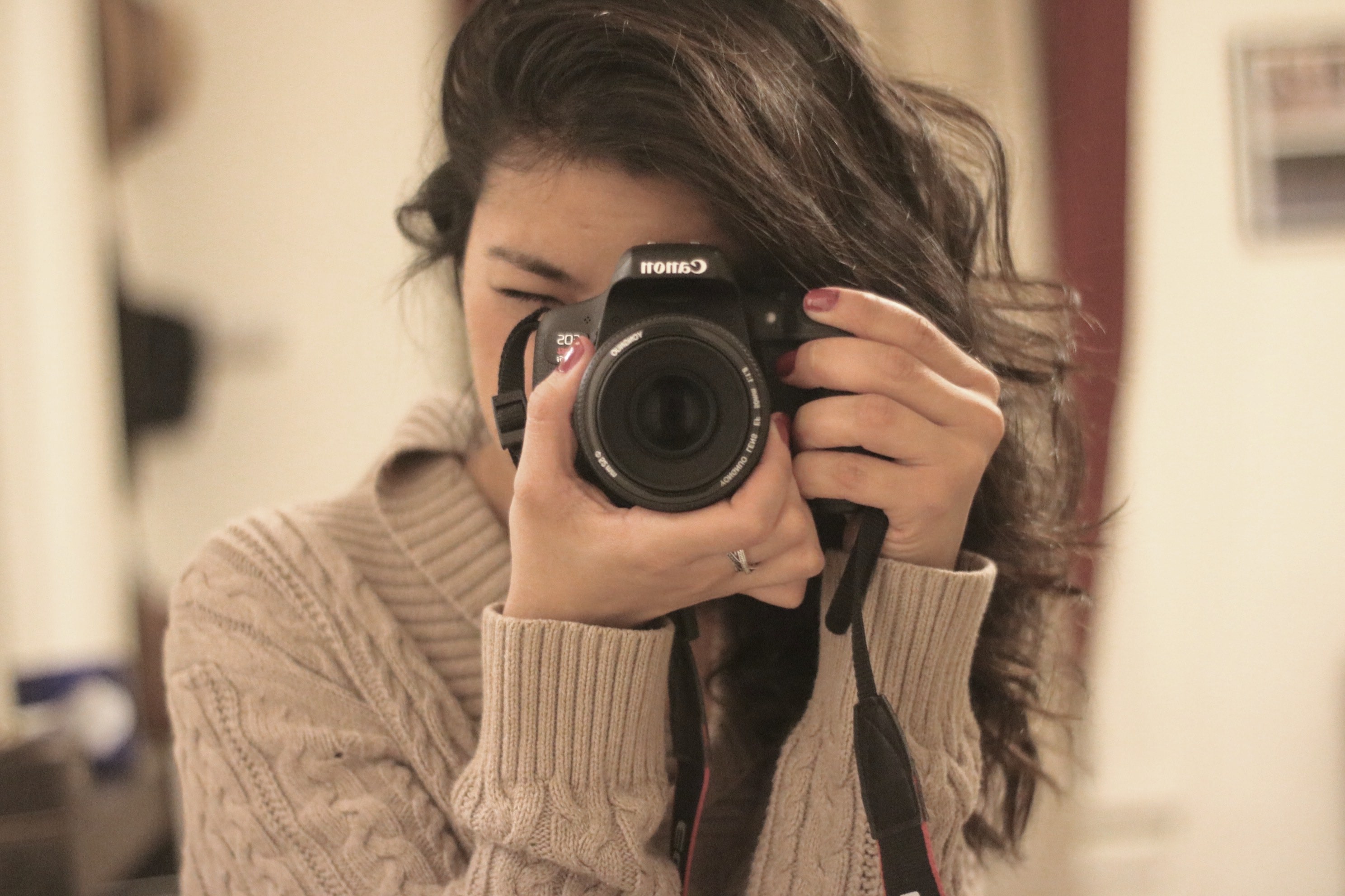 Canon Dslr With Girl - HD Wallpaper 