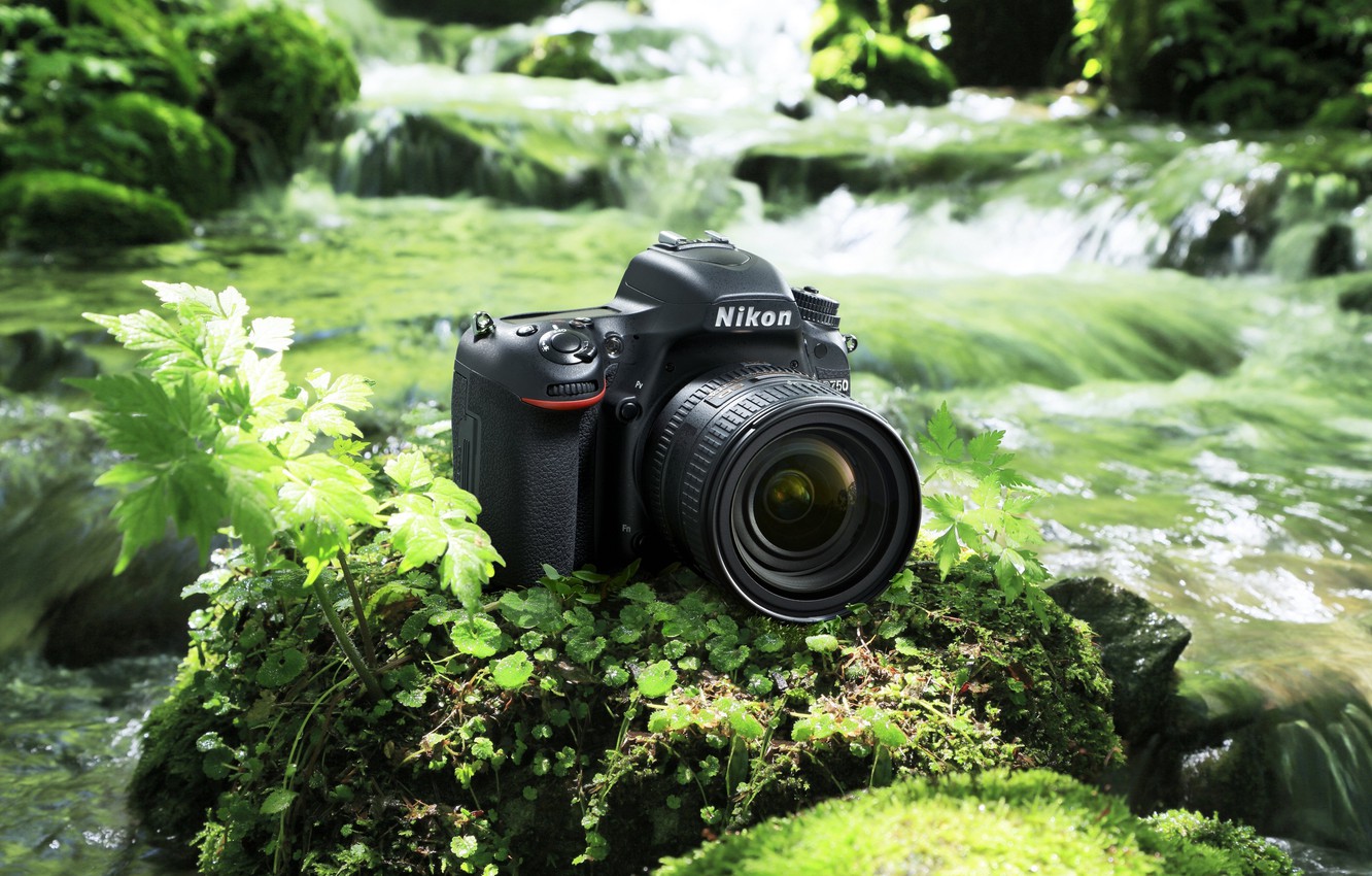 Photo Wallpaper High-tech, Nikon, River, Photography, - Nikon Camera With Nature - HD Wallpaper 