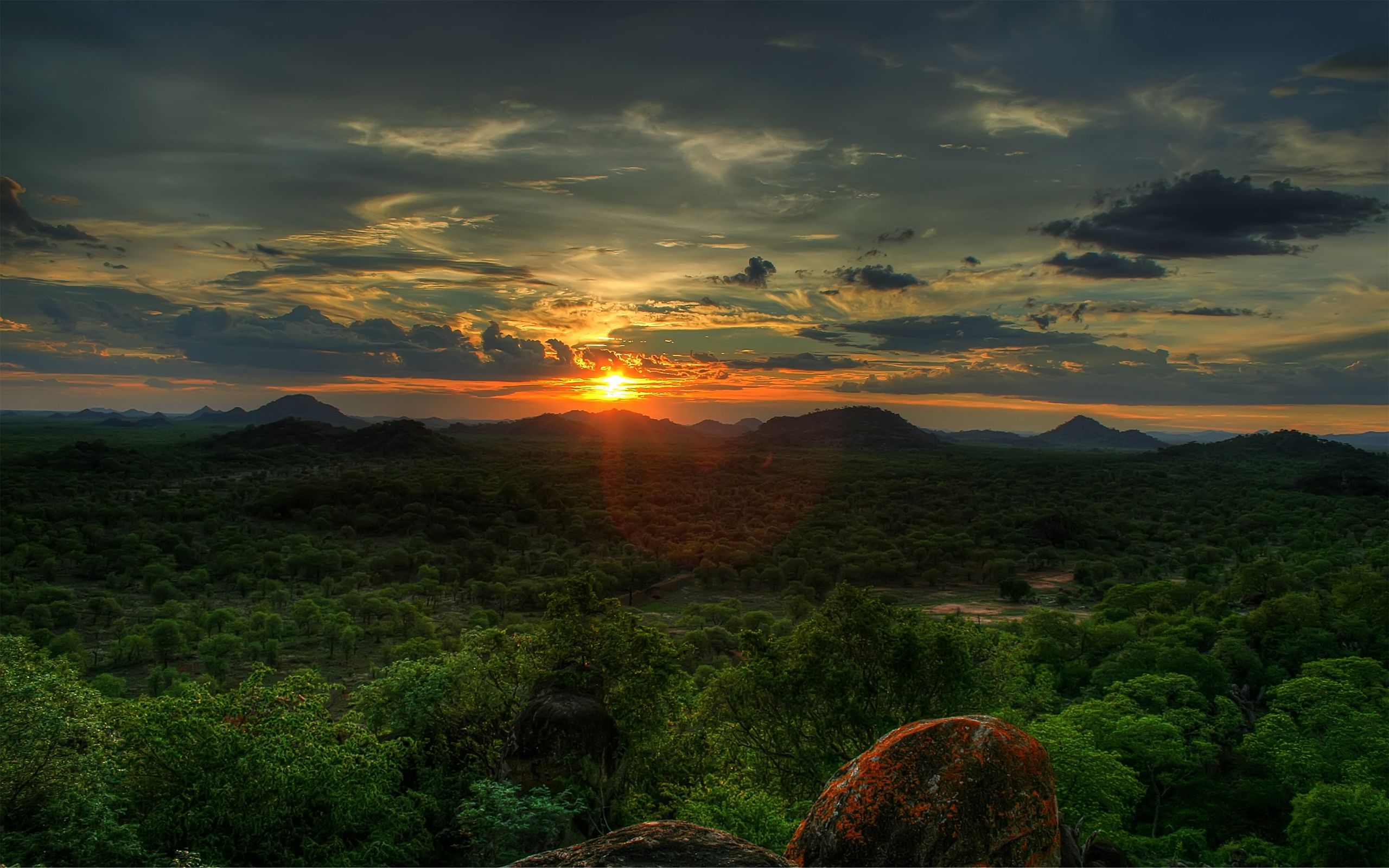 Africa Sunset - HD Wallpaper 