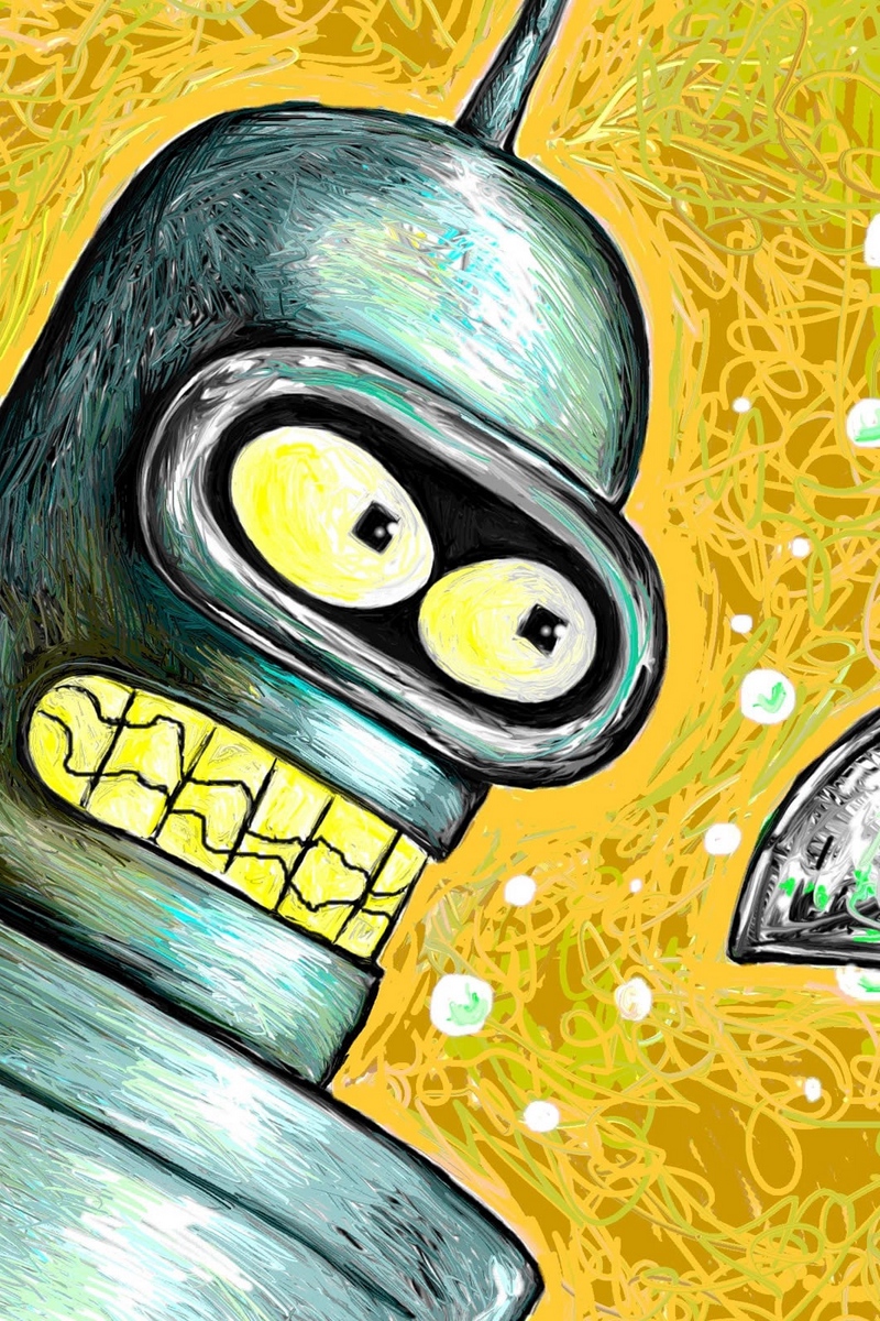 Wallpaper Bender, Futurama, Drawing - Bender Hd - HD Wallpaper 