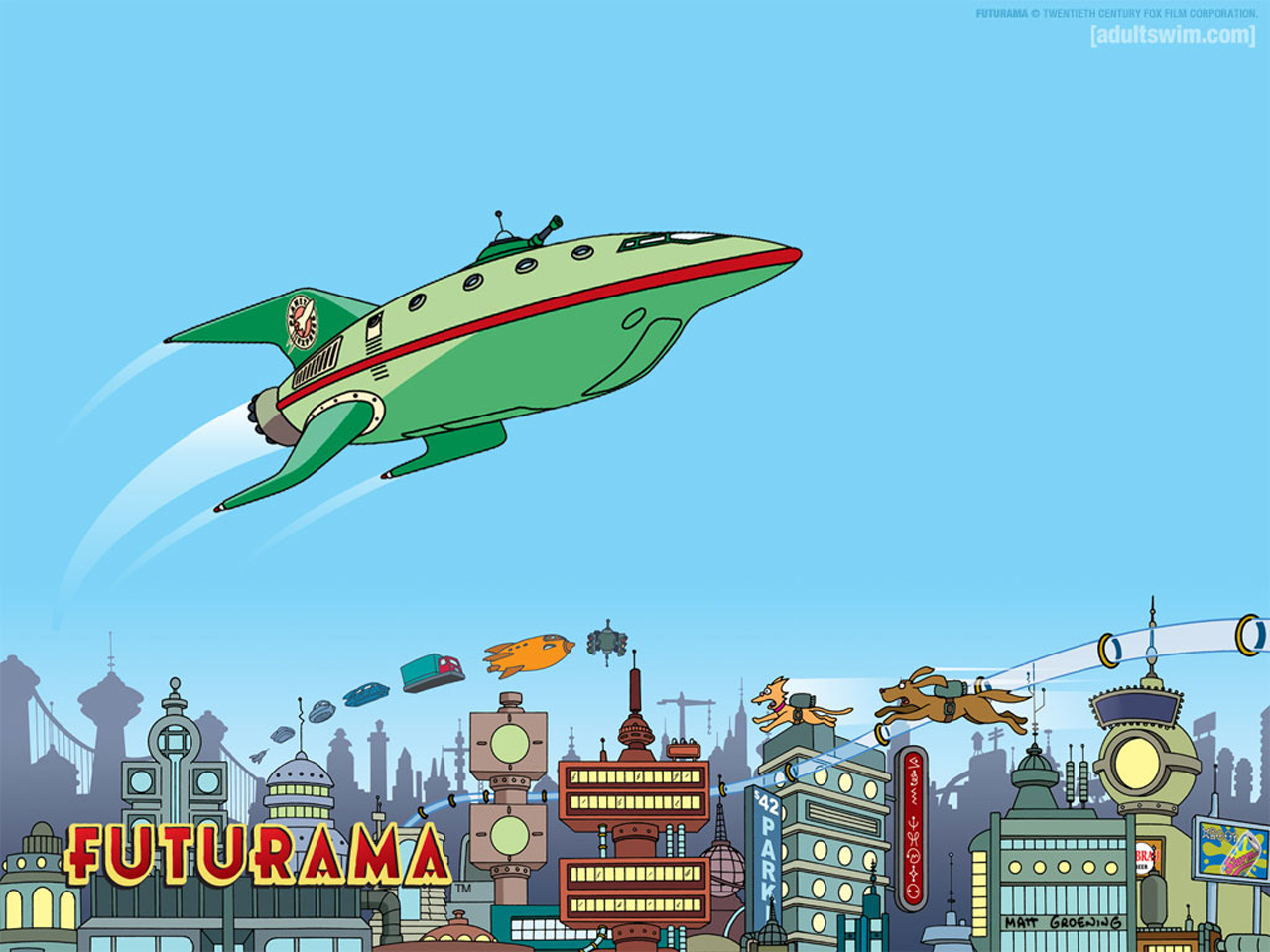 Futurama - Futuristic City Drawing - HD Wallpaper 