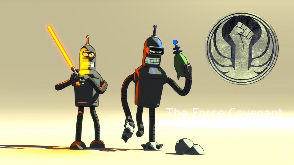 Bender Futurama Lightsaber Hd Wallpaper,cartoon/comic - Futurama - HD Wallpaper 