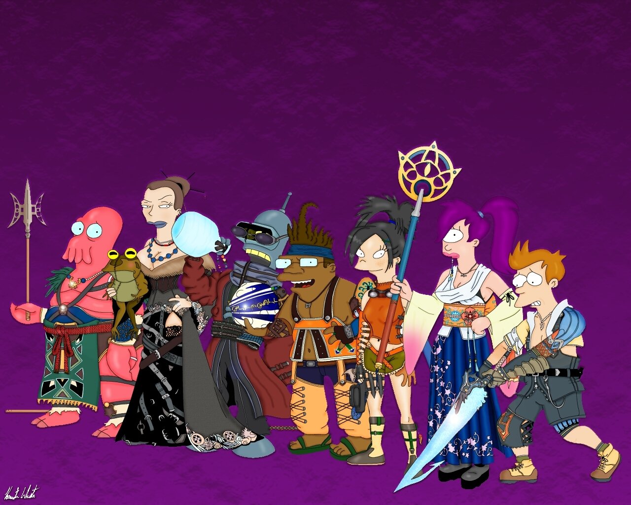 Futurama Final Fantasy - HD Wallpaper 