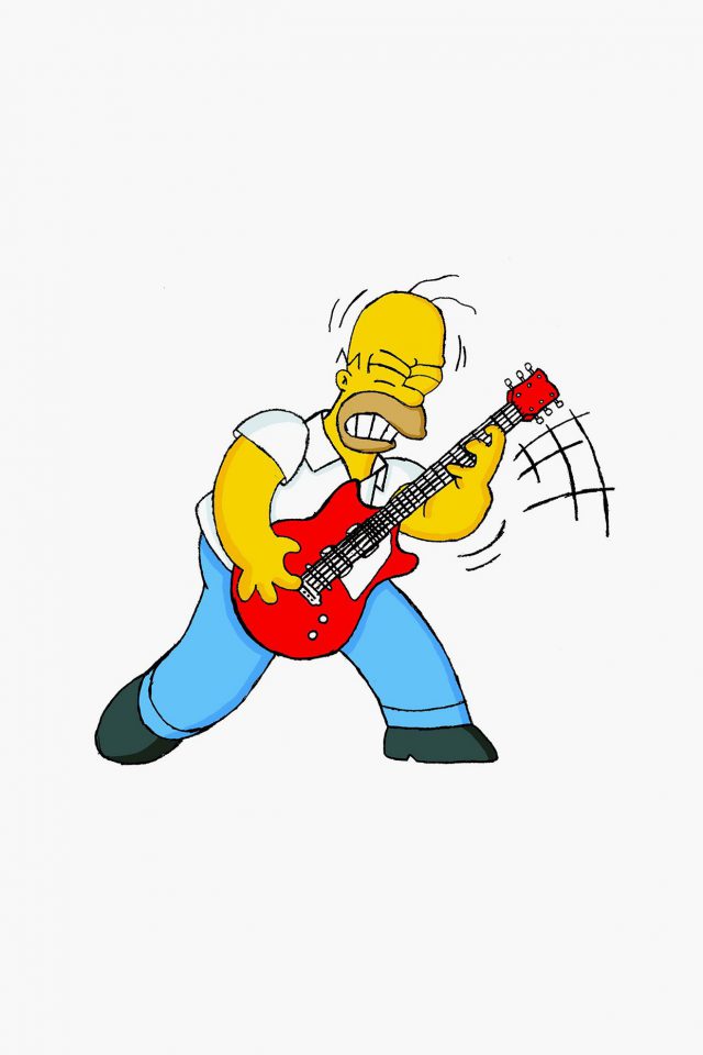 Homer Simpson Music White Illustration Art Iphone Wallpaper - Homer Simpson Rock - HD Wallpaper 