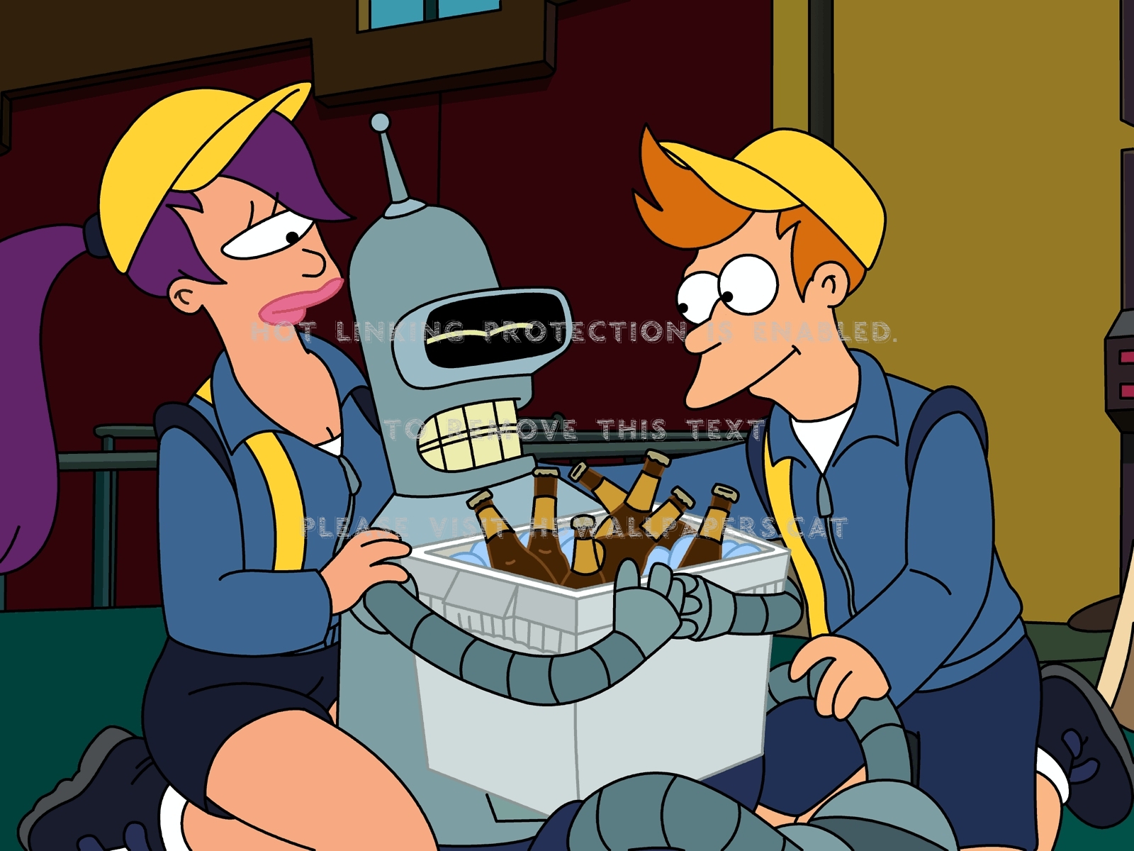 Bender Beer Only Fry Futurama Lela Tv - Fry Bender Leela - HD Wallpaper 
