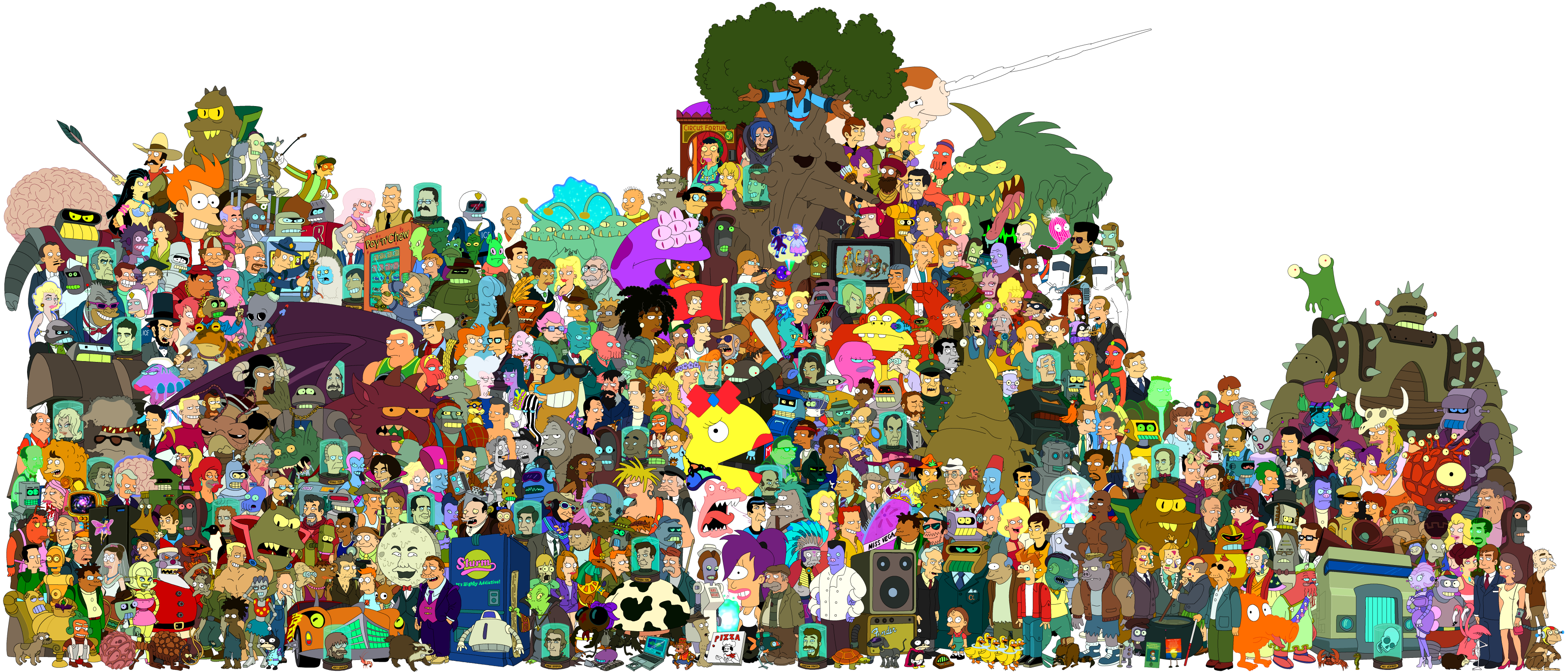 Futurama - All Futurama Characters In One - HD Wallpaper 