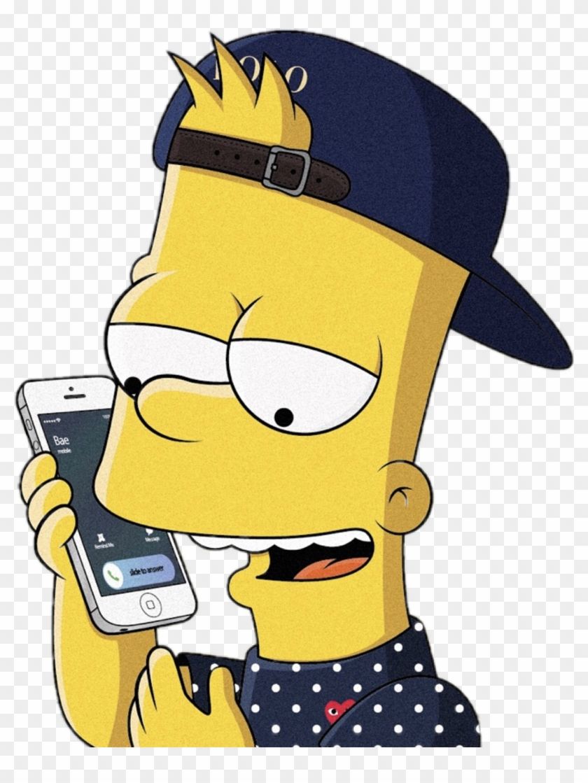 Bart Simpson Simpsons Iphone Polo Lacoste Yeezy Supreme, - Bart Simpson With Hat - HD Wallpaper 