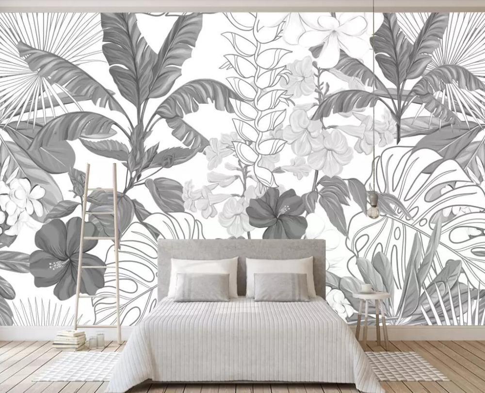 Black And White Tropical Mural 1000x811 Wallpaper teahub.io