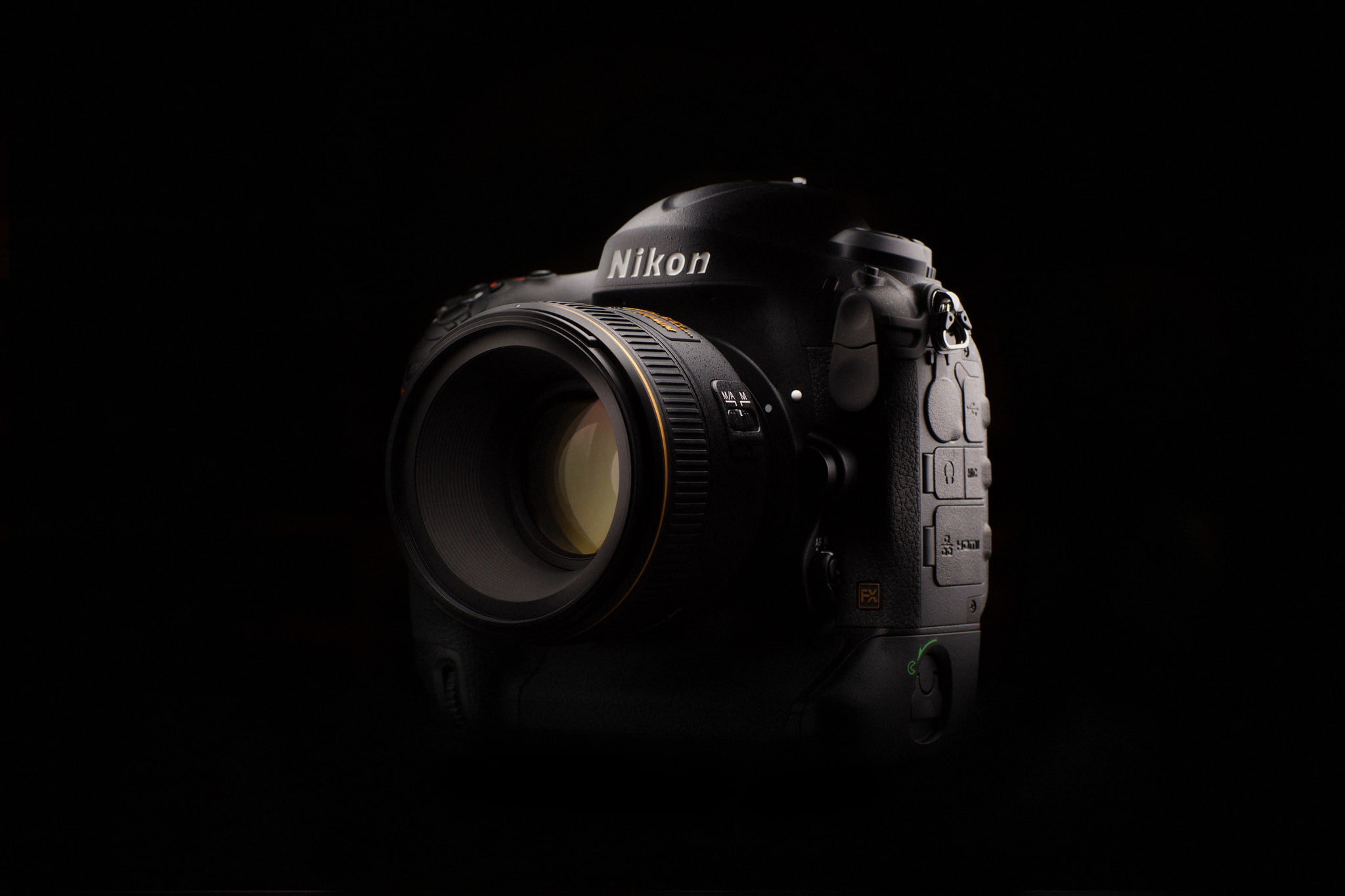 Nikon Camera Black Background - HD Wallpaper 