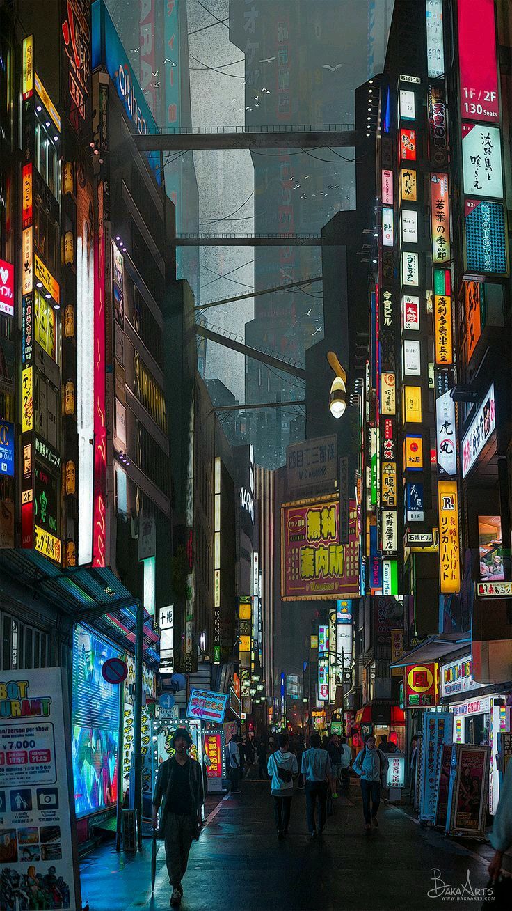 Cyberpunk Art Tokyo - HD Wallpaper 