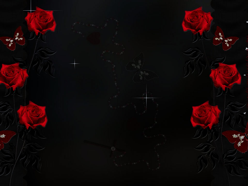 Red And Black Rose Wallpapers 11 Desktop Background - Background Black With  Roses - 1024x768 Wallpaper 