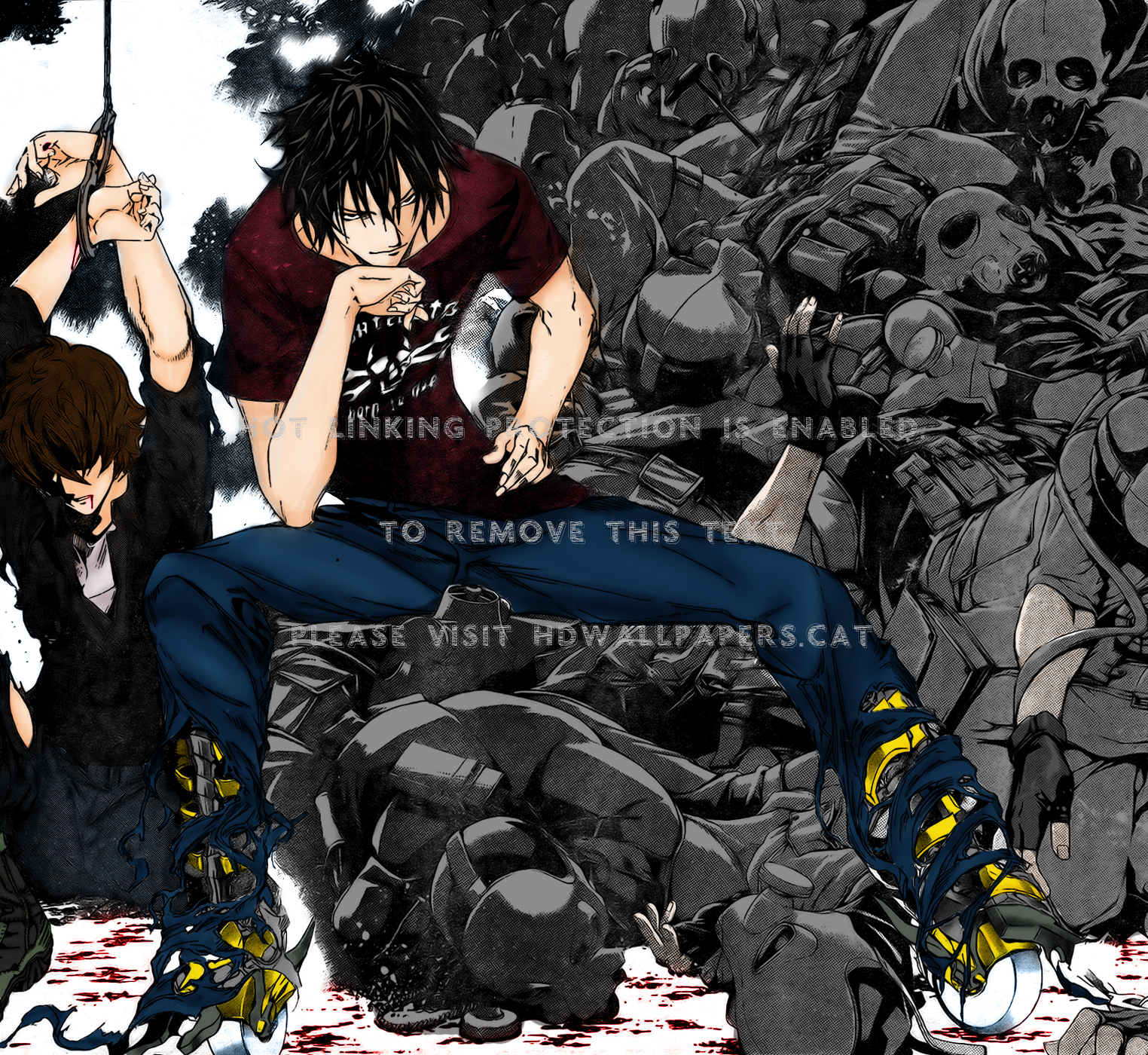 Akira & Sora Torn Clothing Air Gear Hostage - Air Gear - HD Wallpaper 