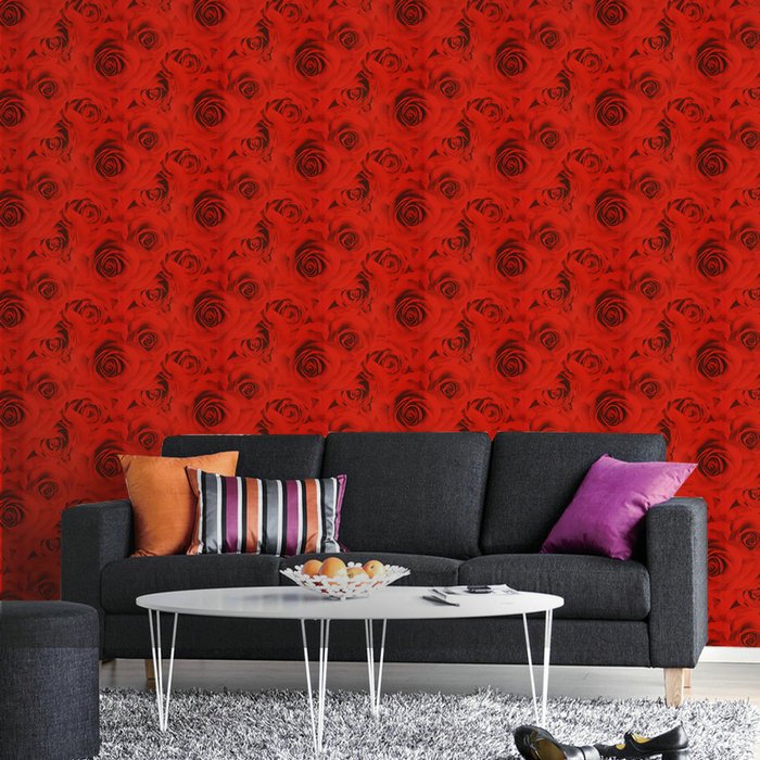 Simple Wallpaper Room Design Red - HD Wallpaper 