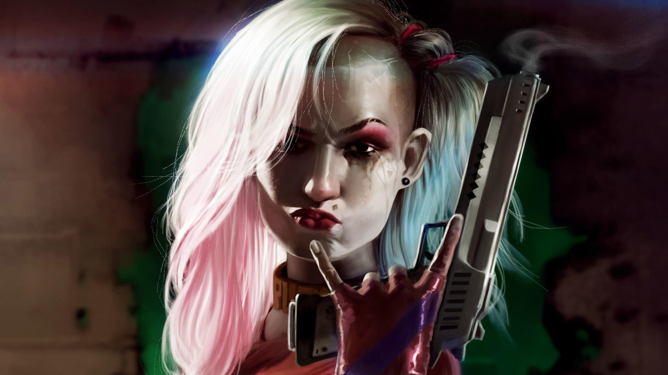 Harley Quinn With Gun - HD Wallpaper 