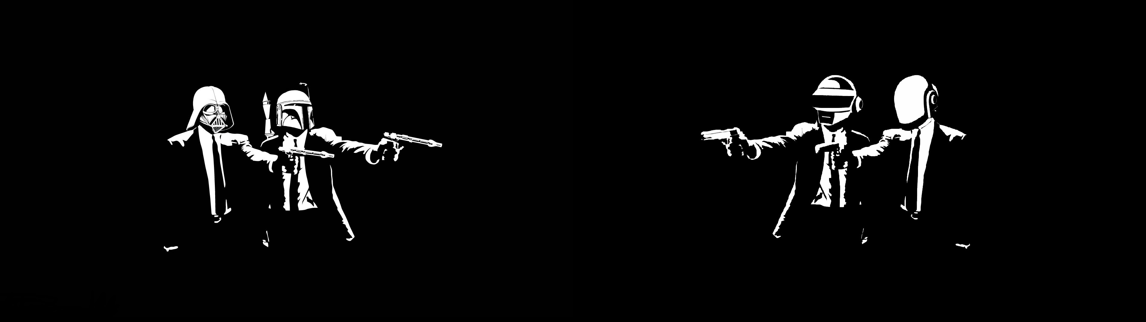 Cool Dual Monitor Wallpaper5 - Star Wars Vs Daft Punk - HD Wallpaper 