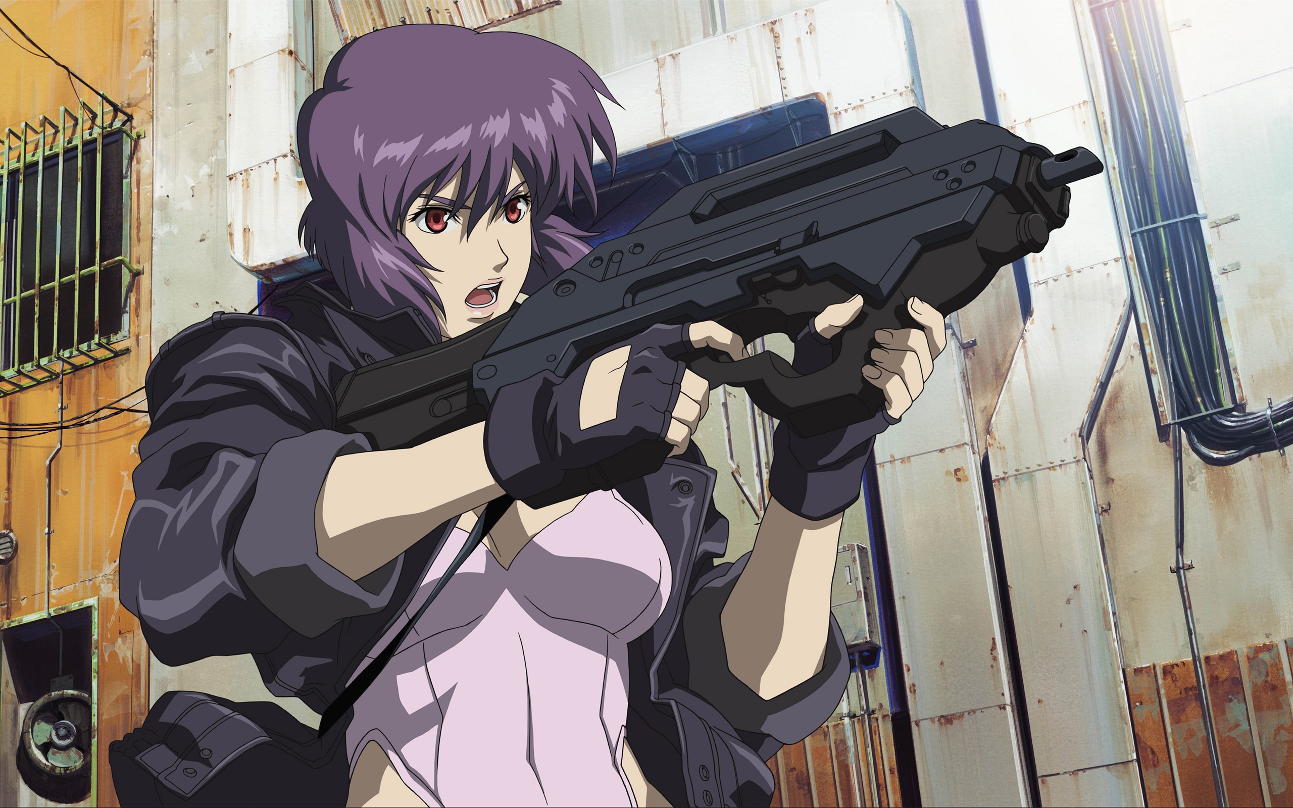 Wallpaper Anime, Ghost In A Shell, Girl, Gun, Emotions, - Ghost In The Shell Girl - HD Wallpaper 