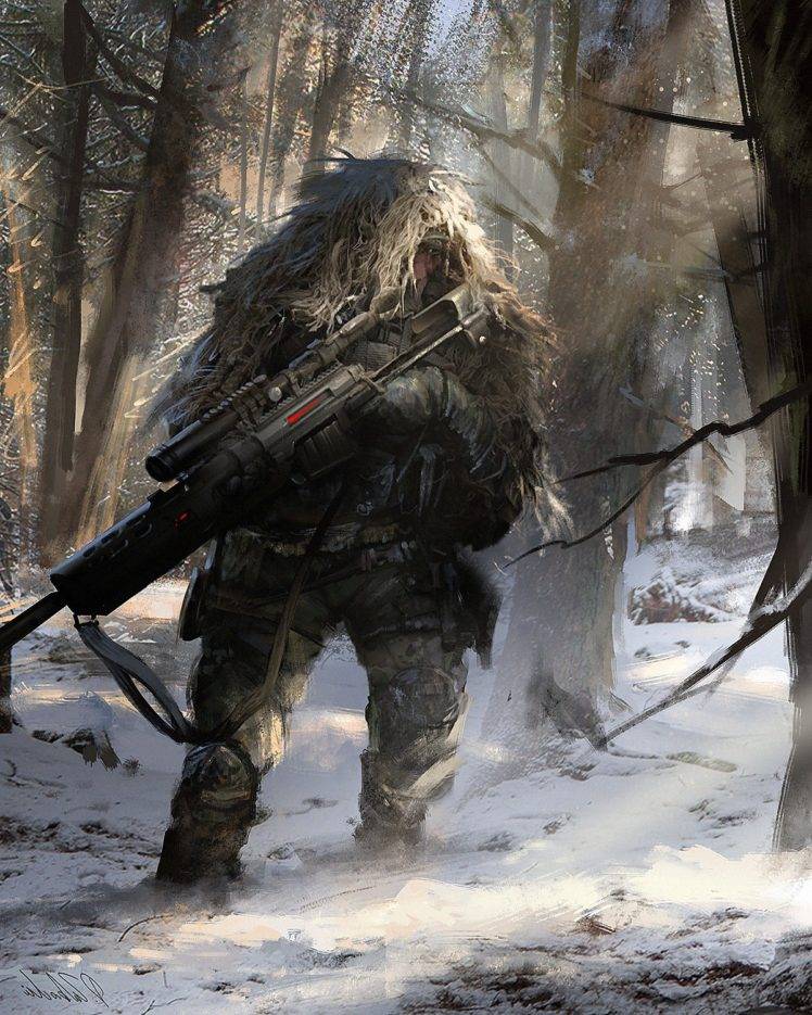 Winter Sniper - HD Wallpaper 