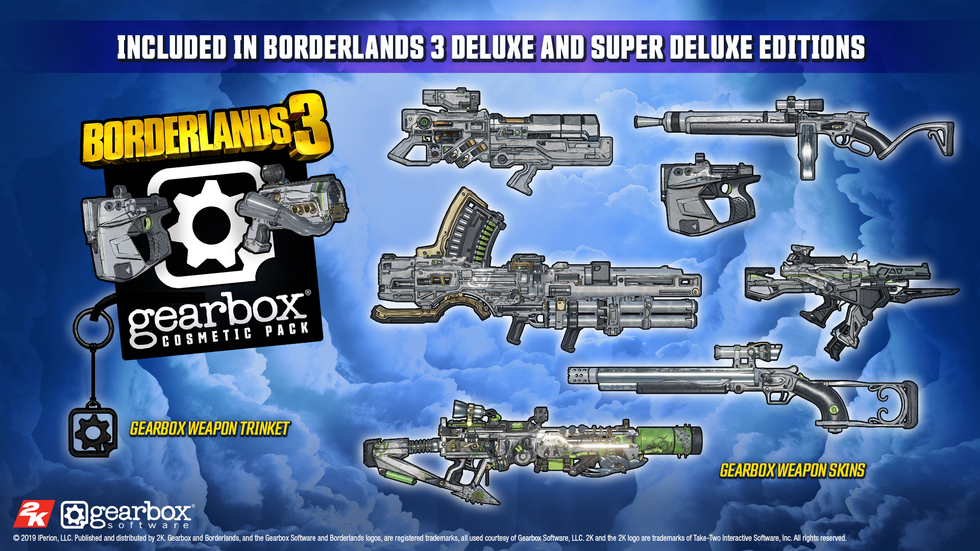 Borderlands 3 Gold Weapon Skins - HD Wallpaper 