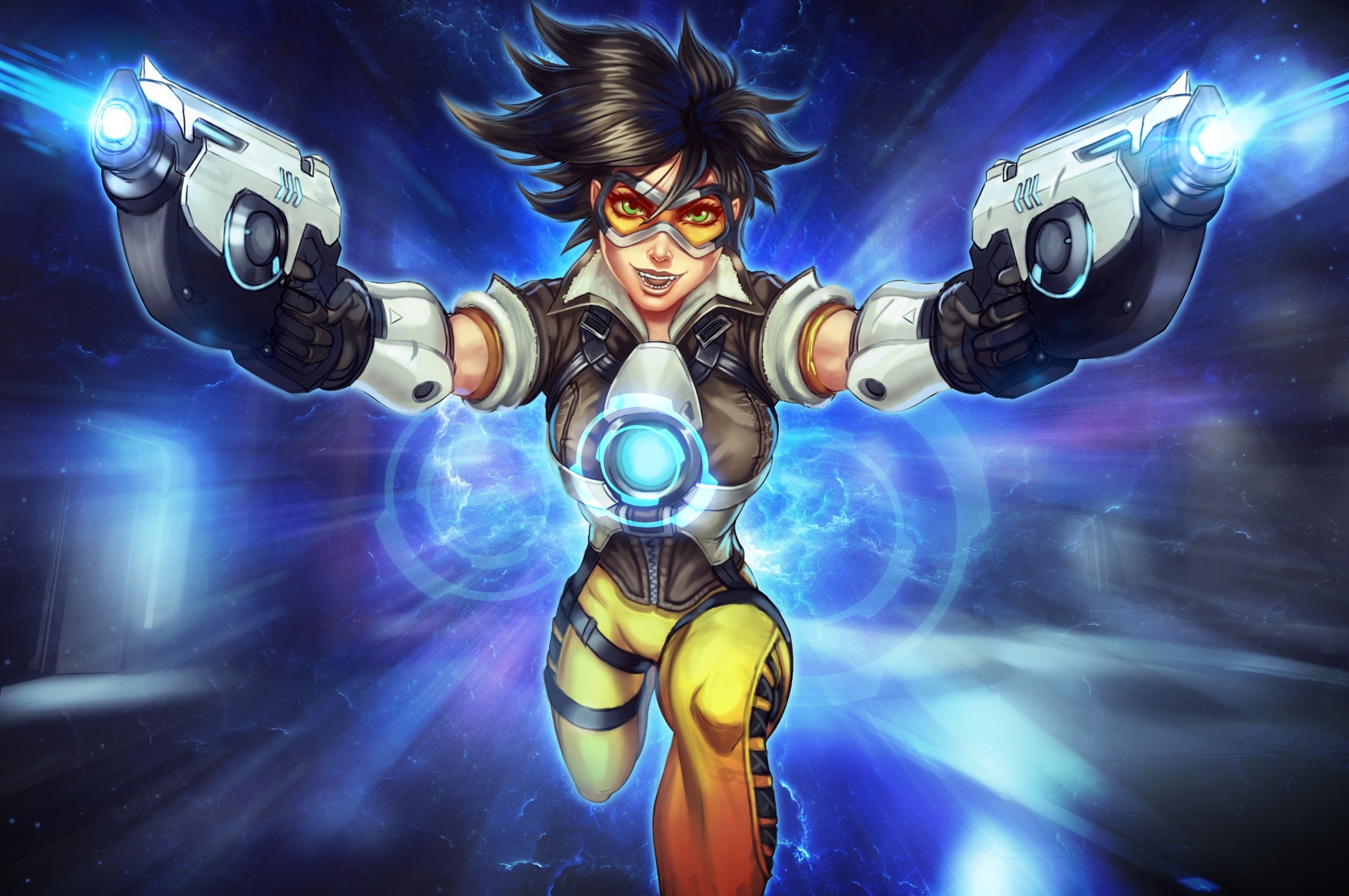 Overwatch, Tracer, 2 Gun - Iphone Wallpaper Overwatch Tracers - HD Wallpaper 