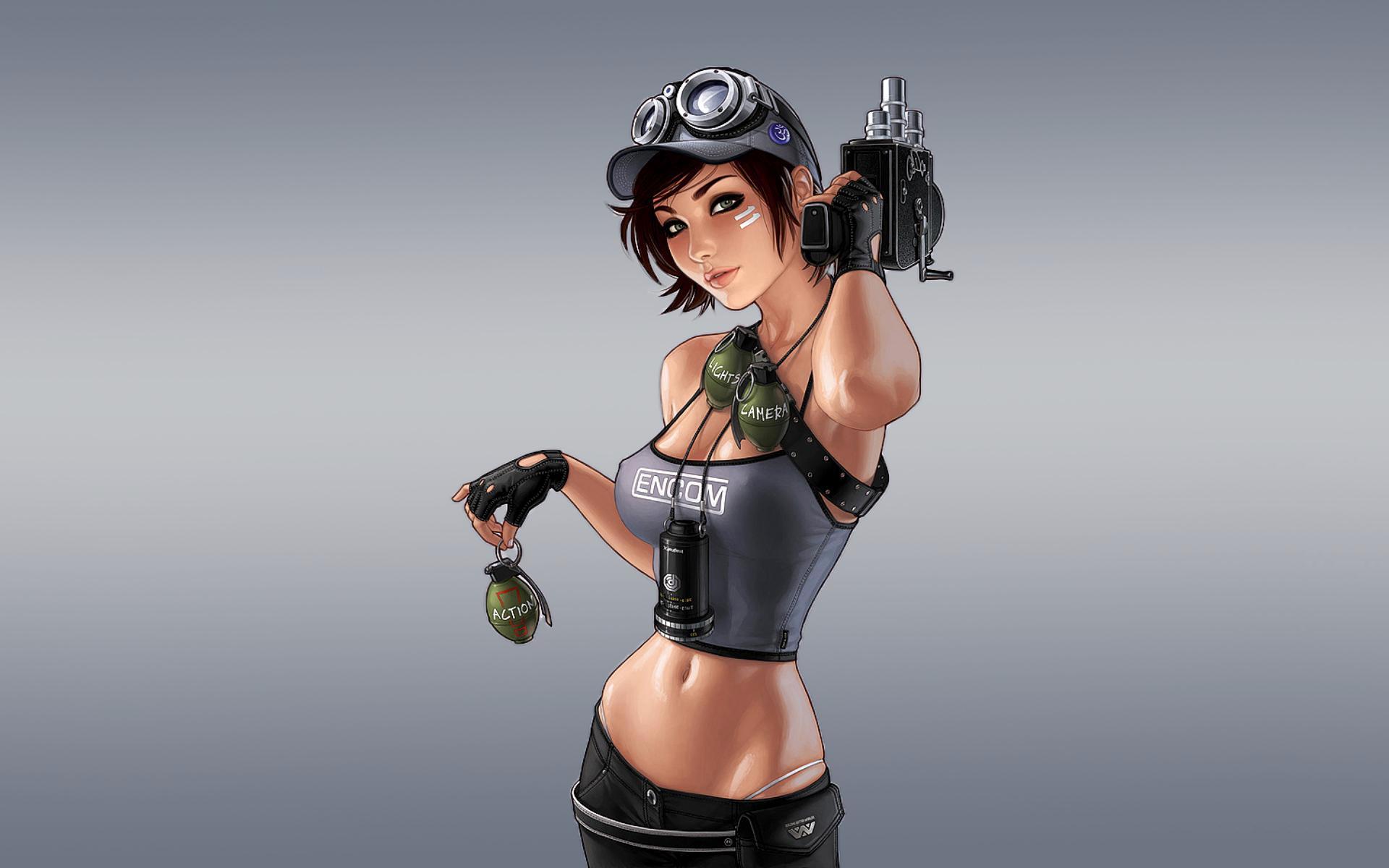 Animated Girl With Guns - HD Wallpaper 
